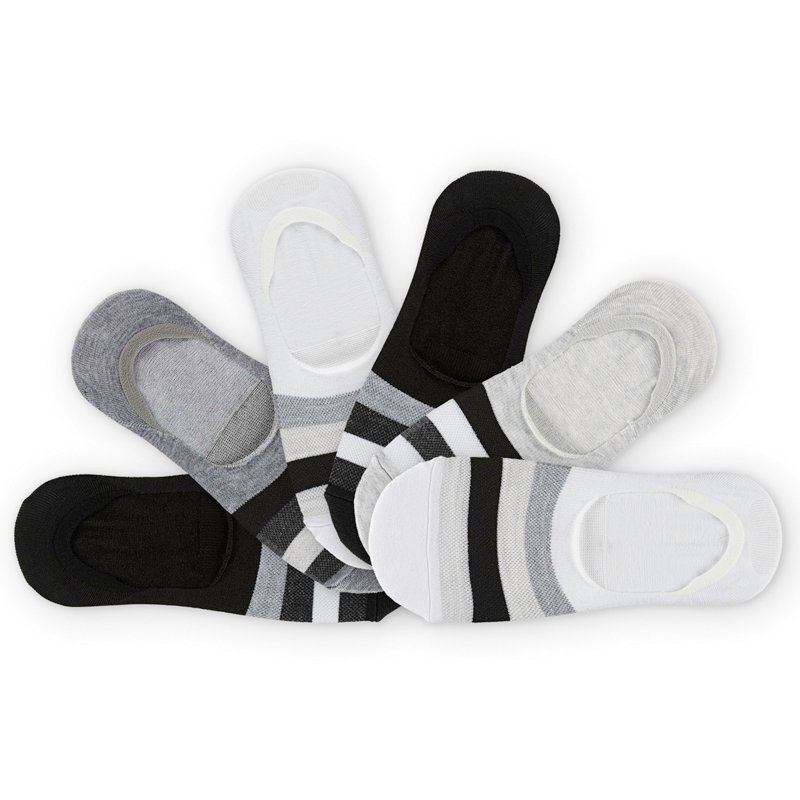 BCG Striped Mesh Footie Socks 6 Pack Black/White, Medium - Dress And Casual Socks at Academy Sports