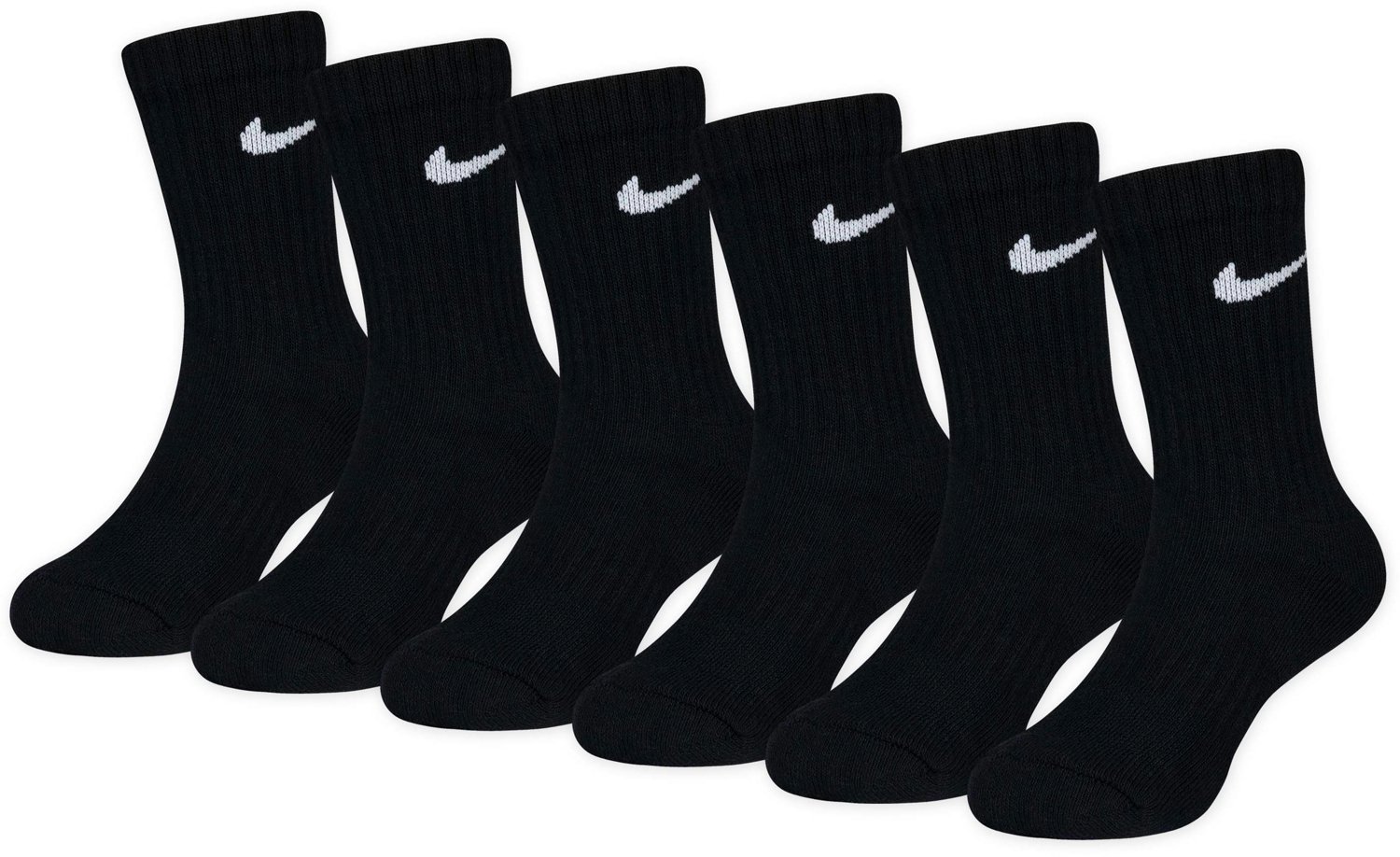 Nike Kids Dri Fit Performance Crew Socks 6 Pack Academy