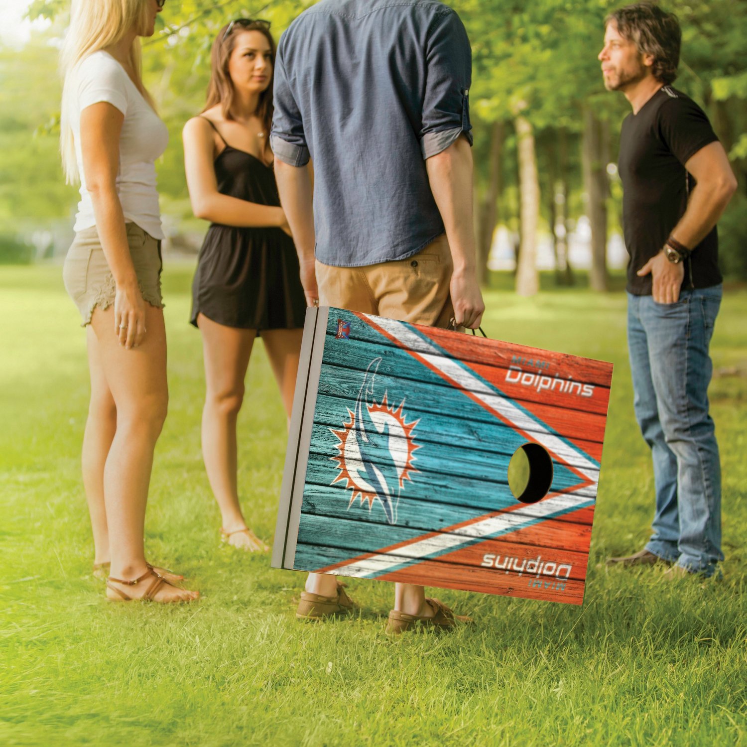 Miami Dolphins Cornhole Boards, Dolphins Bean Bag Toss Games