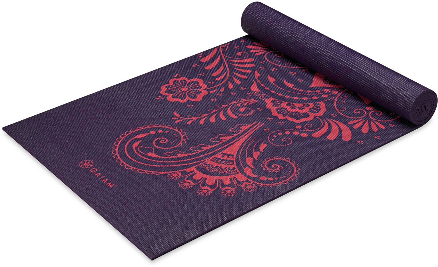Gaiam Reversible Aubergine Swirl 24 x 68 x 0.24 in Yoga Mat