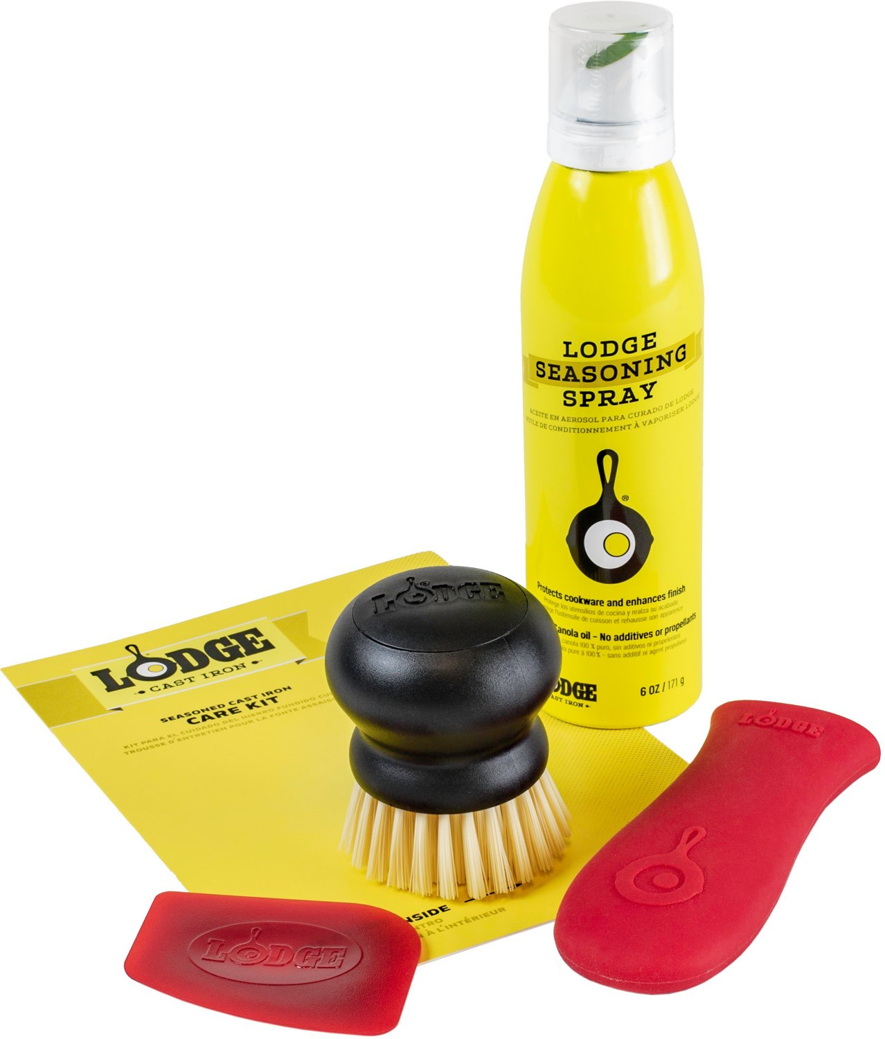 Cast Iron Cleaner and Care Kit: Seasoning Oil, Metal Chain Mail Scrubber, 2  Plastic Pan Scrapers and Silicone Hot Handle Cover - Cleaning Accessories