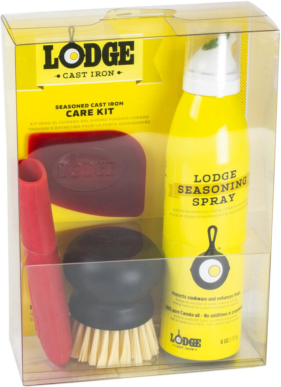 Lodge Cast Iron 8-Ounce Seasoning Spray and Lodge Chainmail Scrubbing Pad  Set