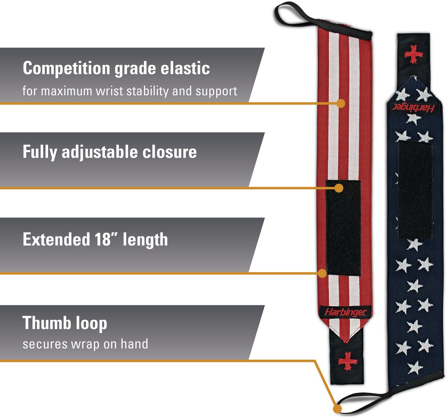 Harbinger Adults' Red Line Wrist Wraps Academy