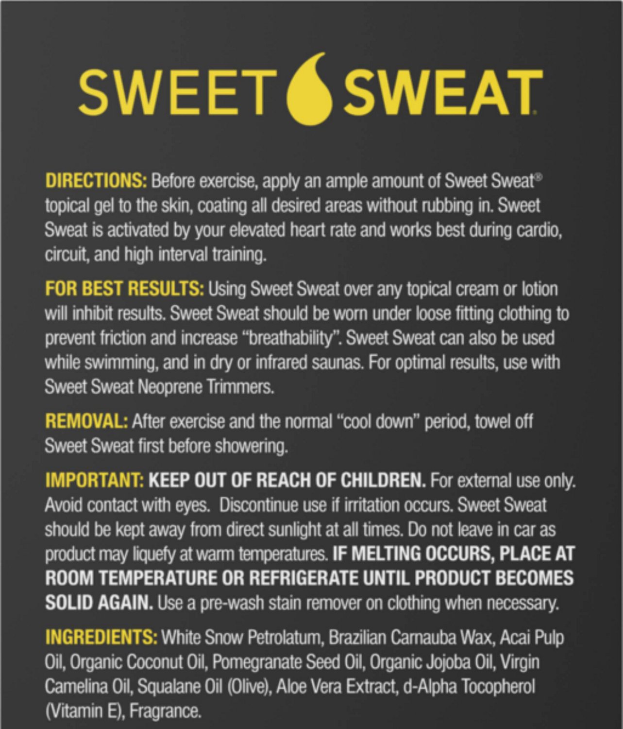 Sweat cheap sweat creme