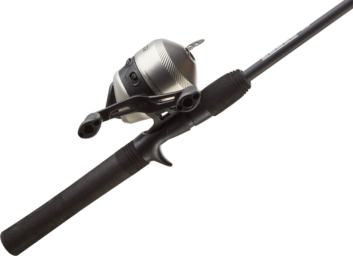 Zebco 33 Cork Reel and Fishing Rod Combo, Graphite Rod with Cork Handle,  Quickset Anti-Reverse Fishing Reel with Bite Alert, Black