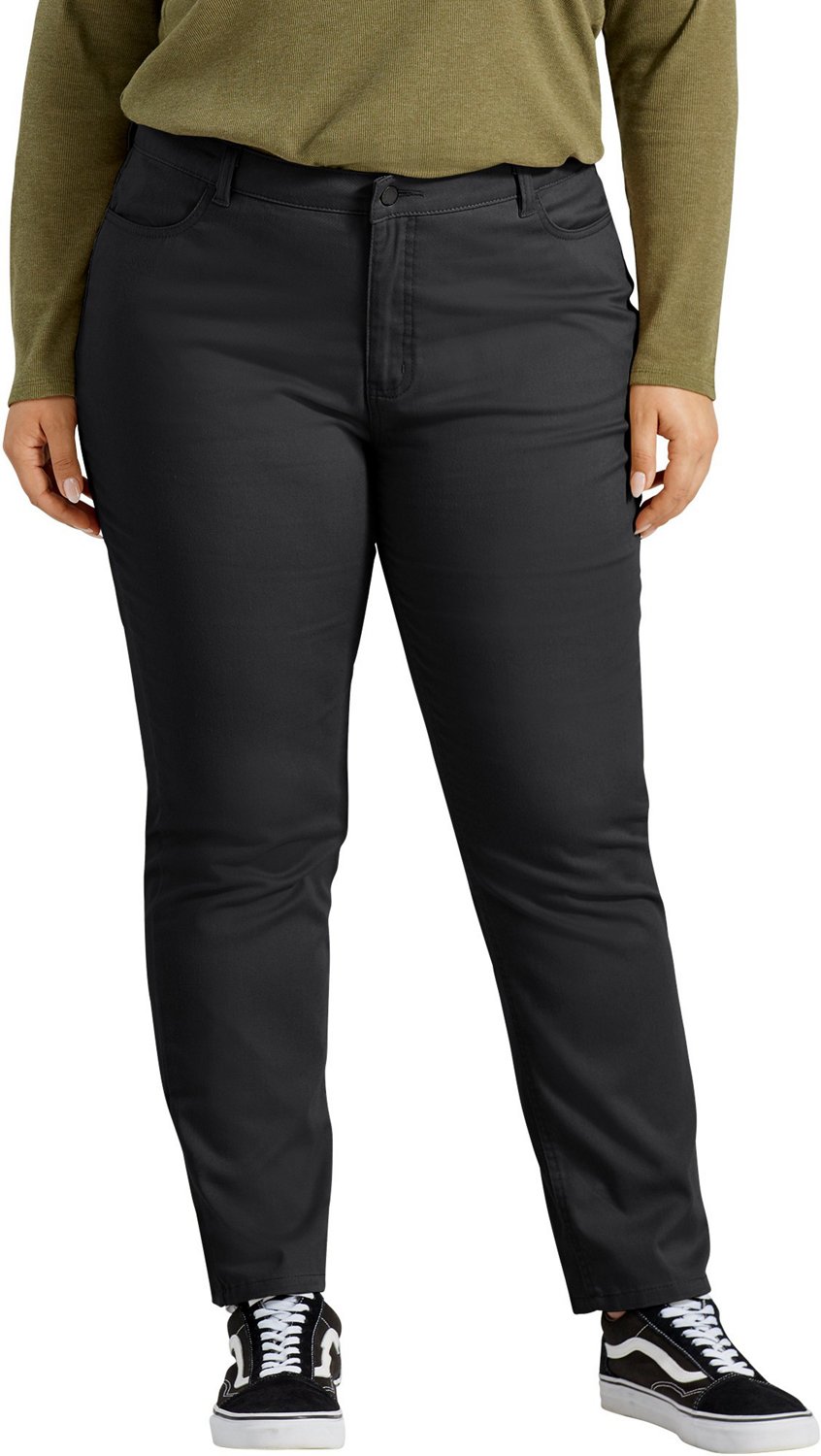 Dickies Women's Plus Size Perfect Shape Skinny Twill Pants