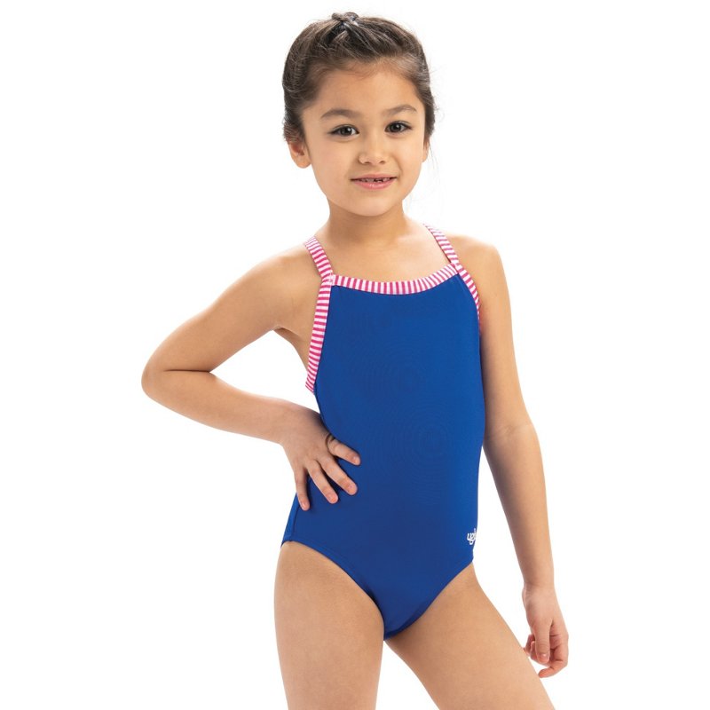 Dolfin Girls' Uglies In Bloom 1-Piece Swimsuit Blue, 16 Youth - Women's Competitive Swim at Academy Sports
