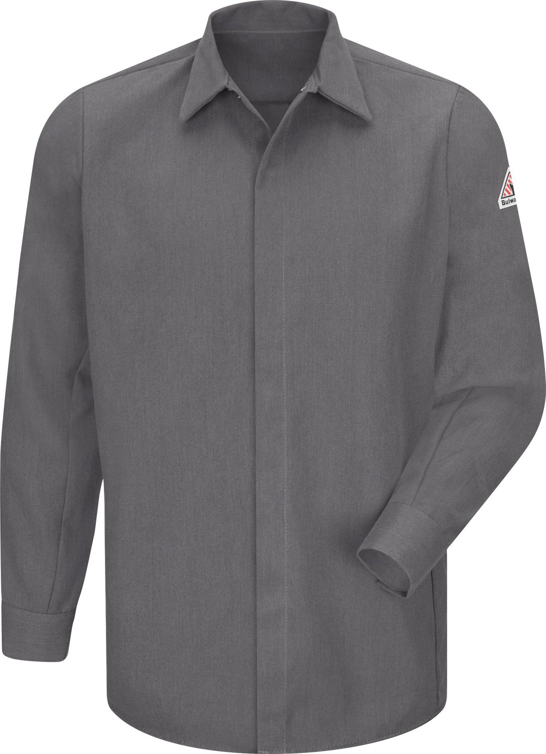 Bulwark Men's Concealed Gripper Pocketless Midweight Flame Resistant Long Sleeve Work Shirt - view number 3