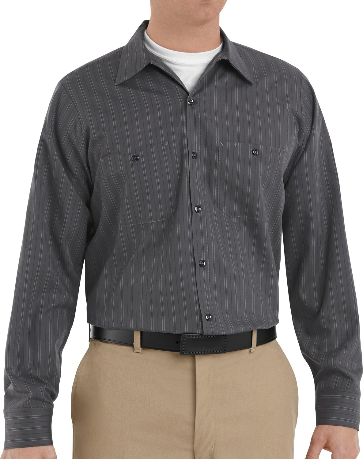 Red Kap Men's Industrial Stripe Work Shirt Academy