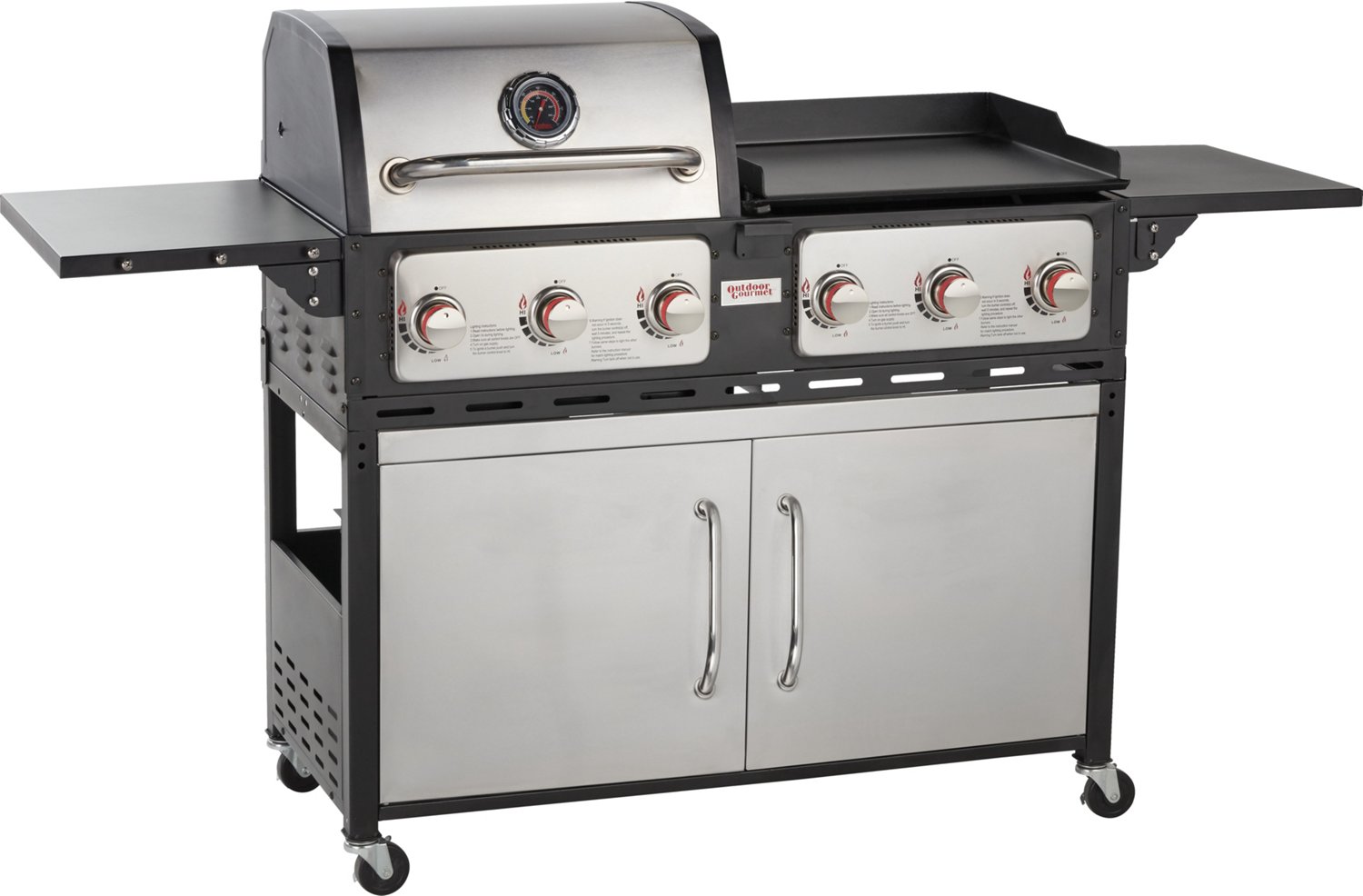 Dyna Glo 4 Burner Propane Gas Grill In Stainless Steel With Griddle   20364916