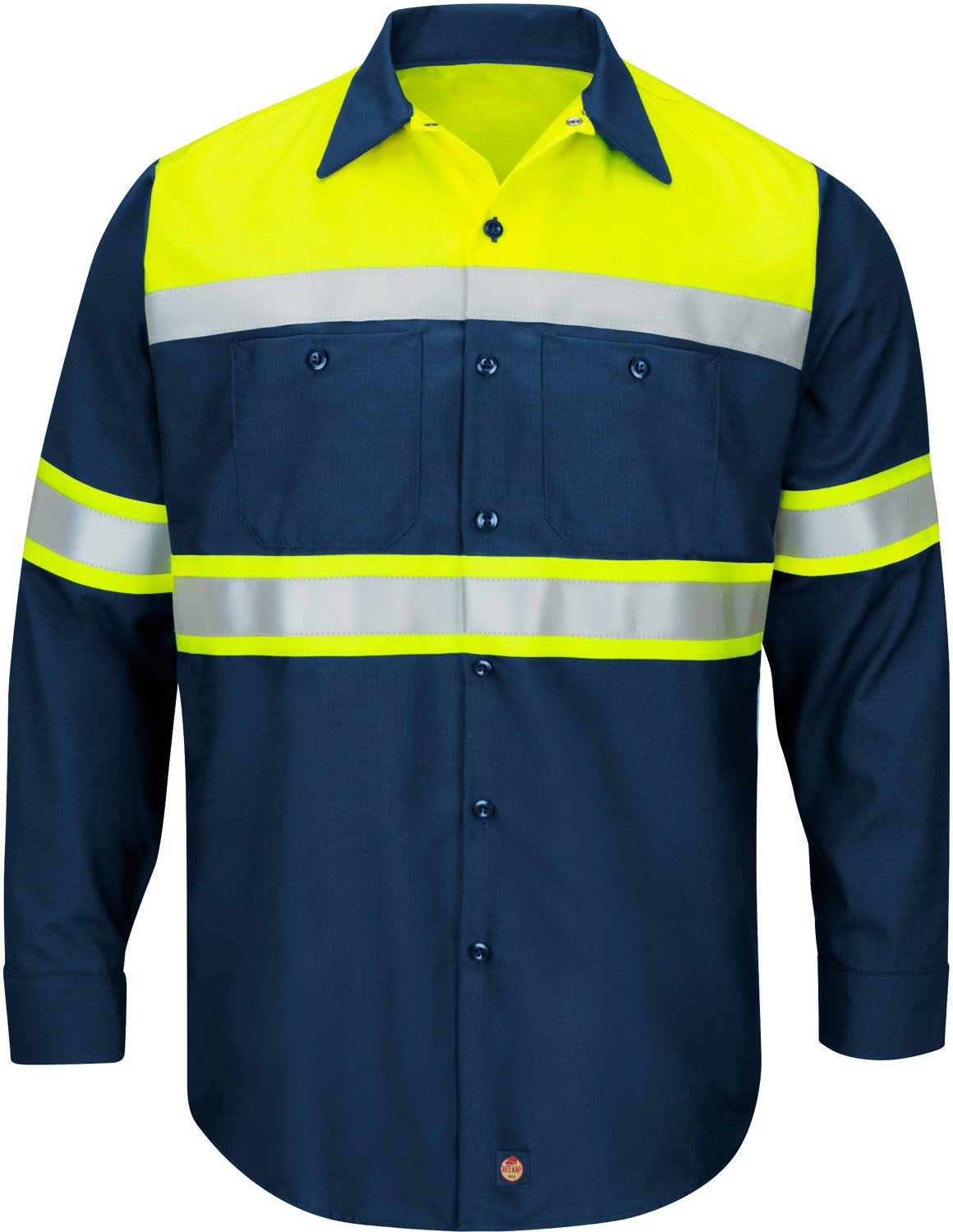 Red Kap Men's Hi-Visibility Colorblock Ripstop Type O Class 1 Long Sleeve Work Shirt                                             - view number 3