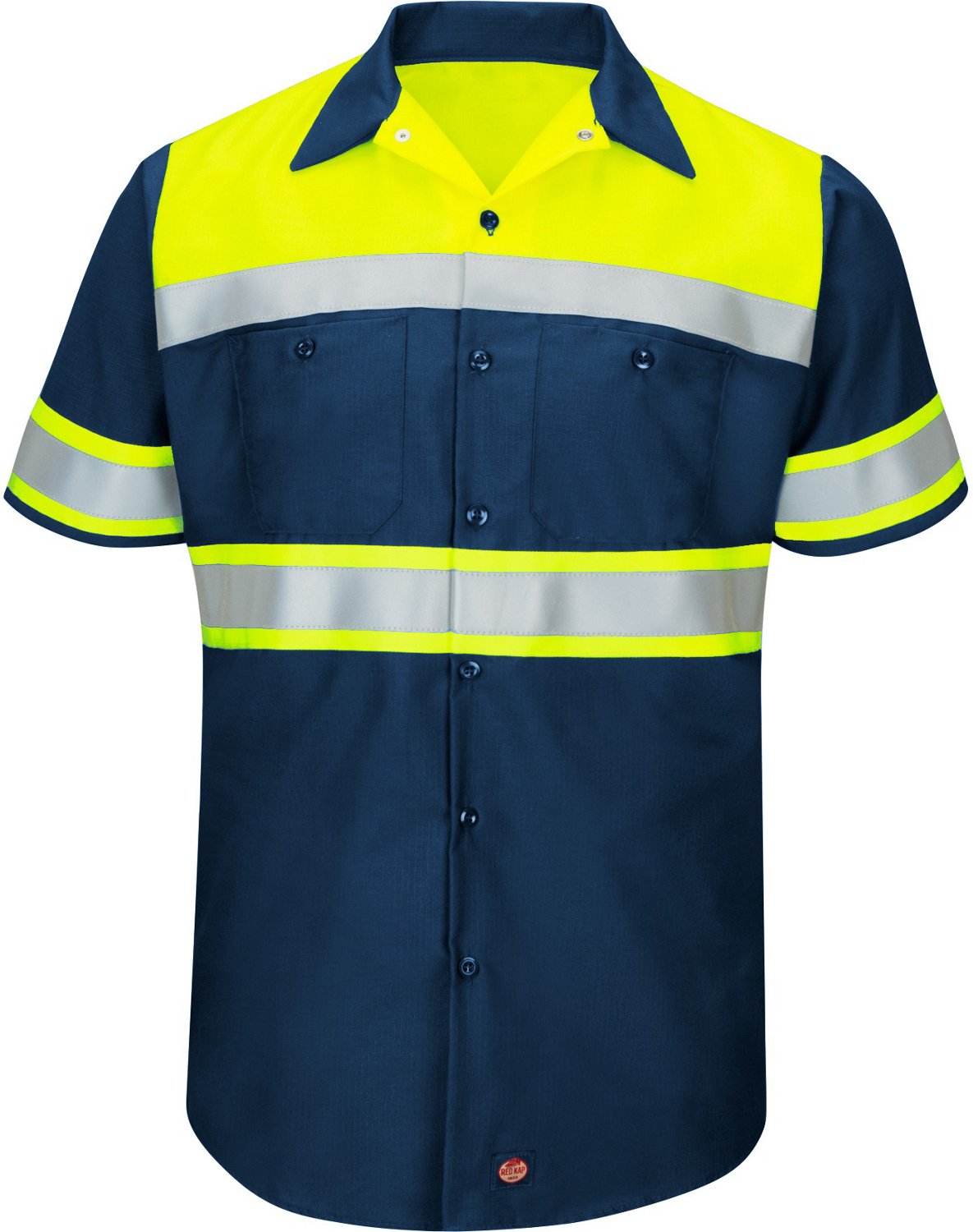 Red Kap Men's Hi-Visibility Colorblock Ripstop Type O Class 1 Short Sleeve Work Shirt                                            - view number 3