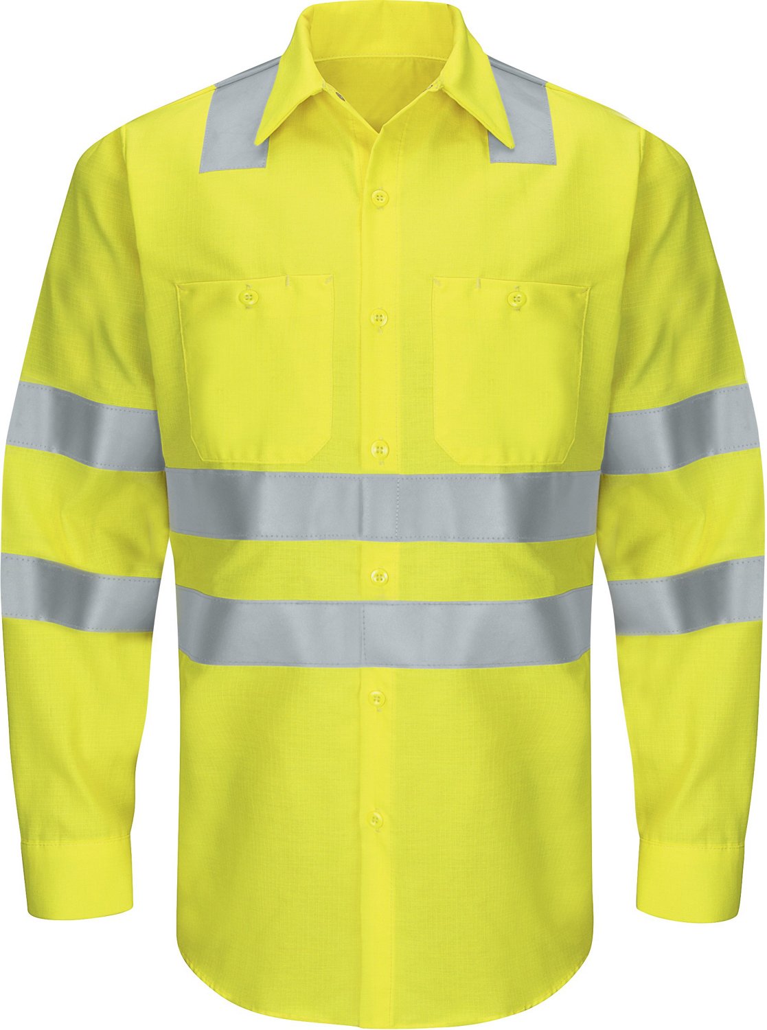 Red Kap Men's Hi-Visibility Ripstop Type R Class 3 Long Sleeve Work Shirt