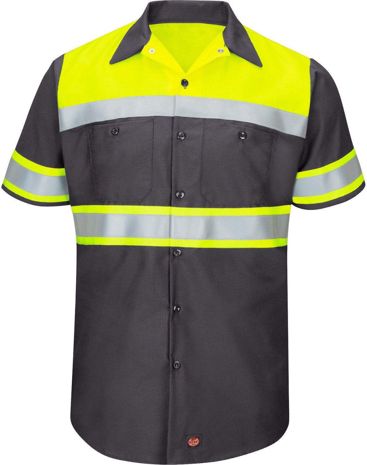 Red Kap Men's Hi-Visibility Colorblock Ripstop Type O Class 1 Short Sleeve Work Shirt                                            - view number 1