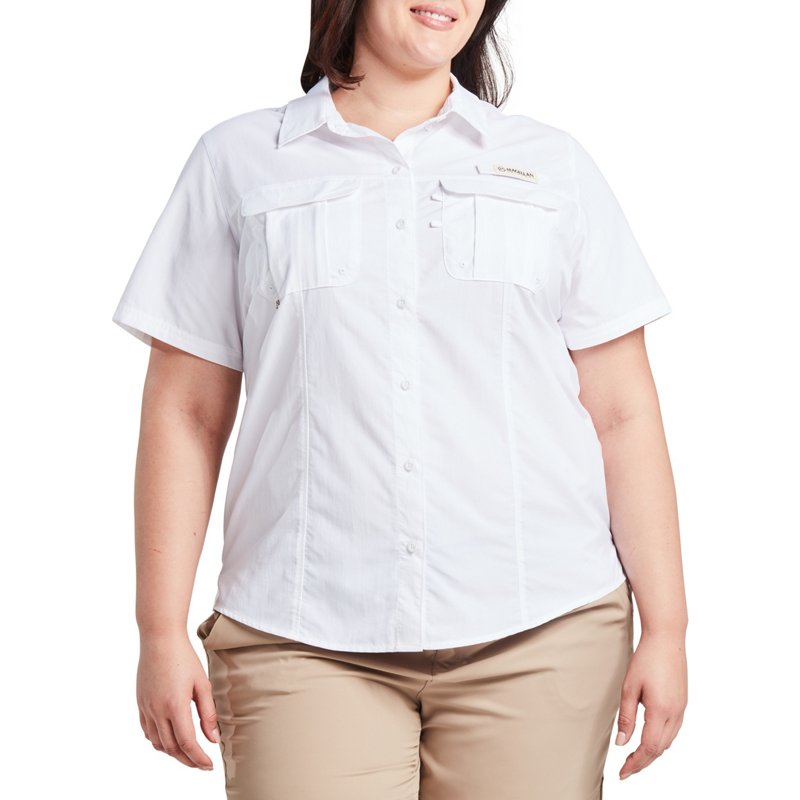 Magellan Outdoors Women's Laguna Madre Plus Size Fishing Shirt Bright White, 1X - Women's Outdoor Short-Sleeve Tops at Academy Sports