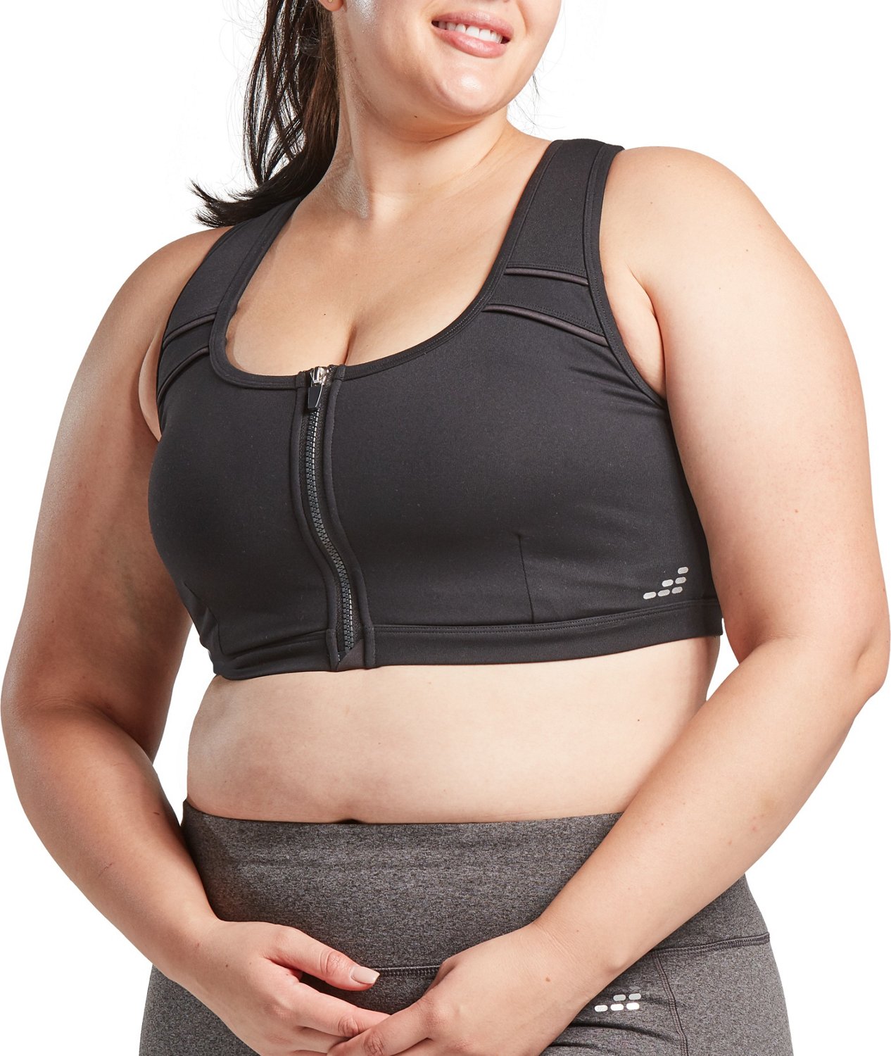 BCG Women's High Support Zip-Front Plus Size Sports Bra
