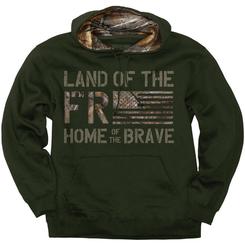 Buck Wear Men's Freedom Flag Hoodie Green Dark, 2X-Large - Men's Outdoor Graphic Tees at Academy Sports product image