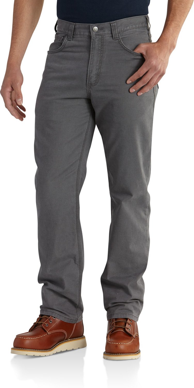 Carhartt Men's 36 in. x 32 in. Medium Hickory Cotton/Spandex Rugged Flex  Rigby 5-Pocket Pant 102517-918 - The Home Depot