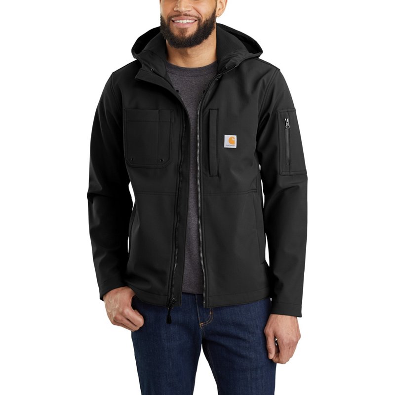 Carhartt Men's Hooded Rough Cut Jacket Black, Large - Men's Work Jackets at Academy Sports product image