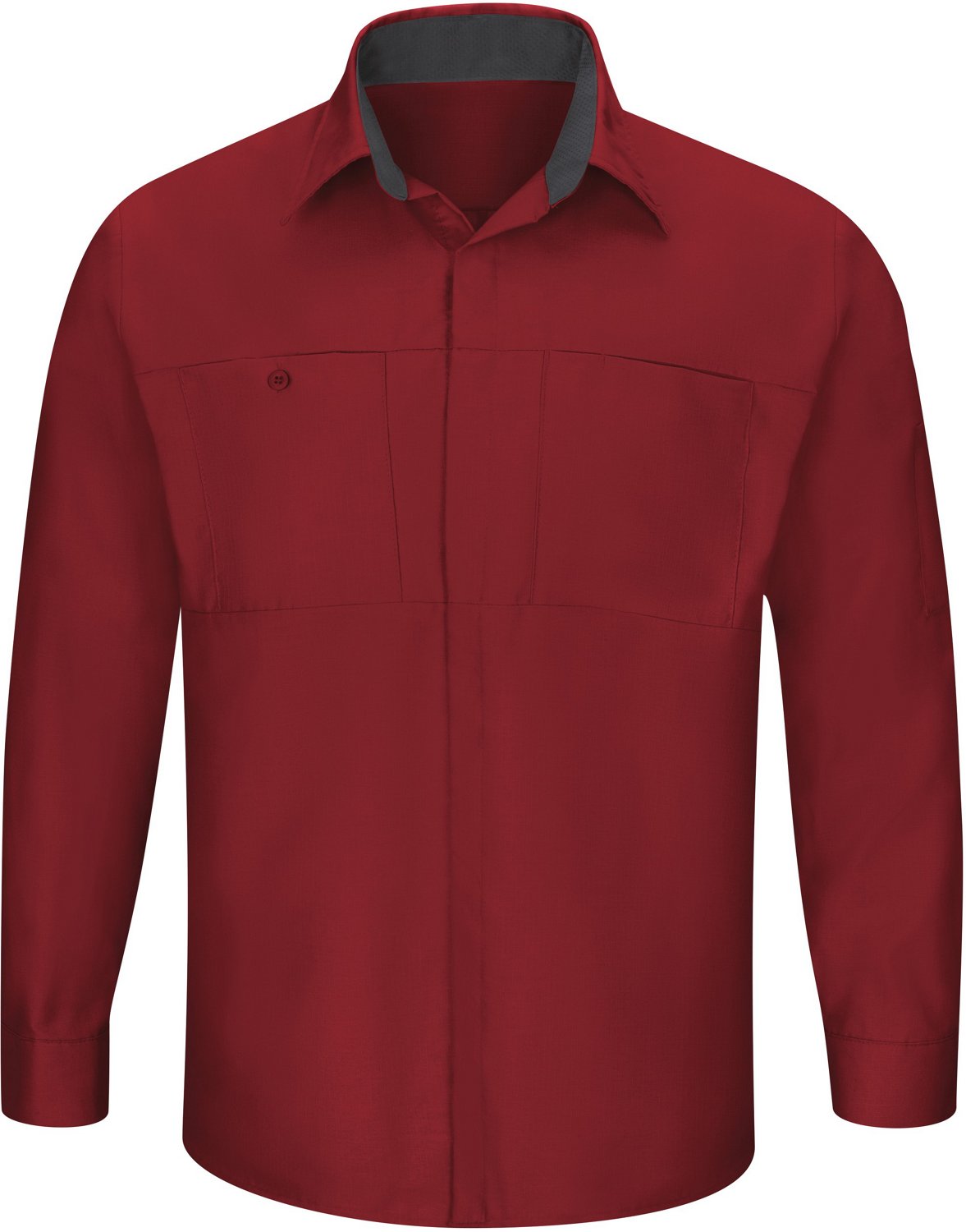 Red Kap Men's Performance Plus Shop Long Sleeve Button Down Shirt
