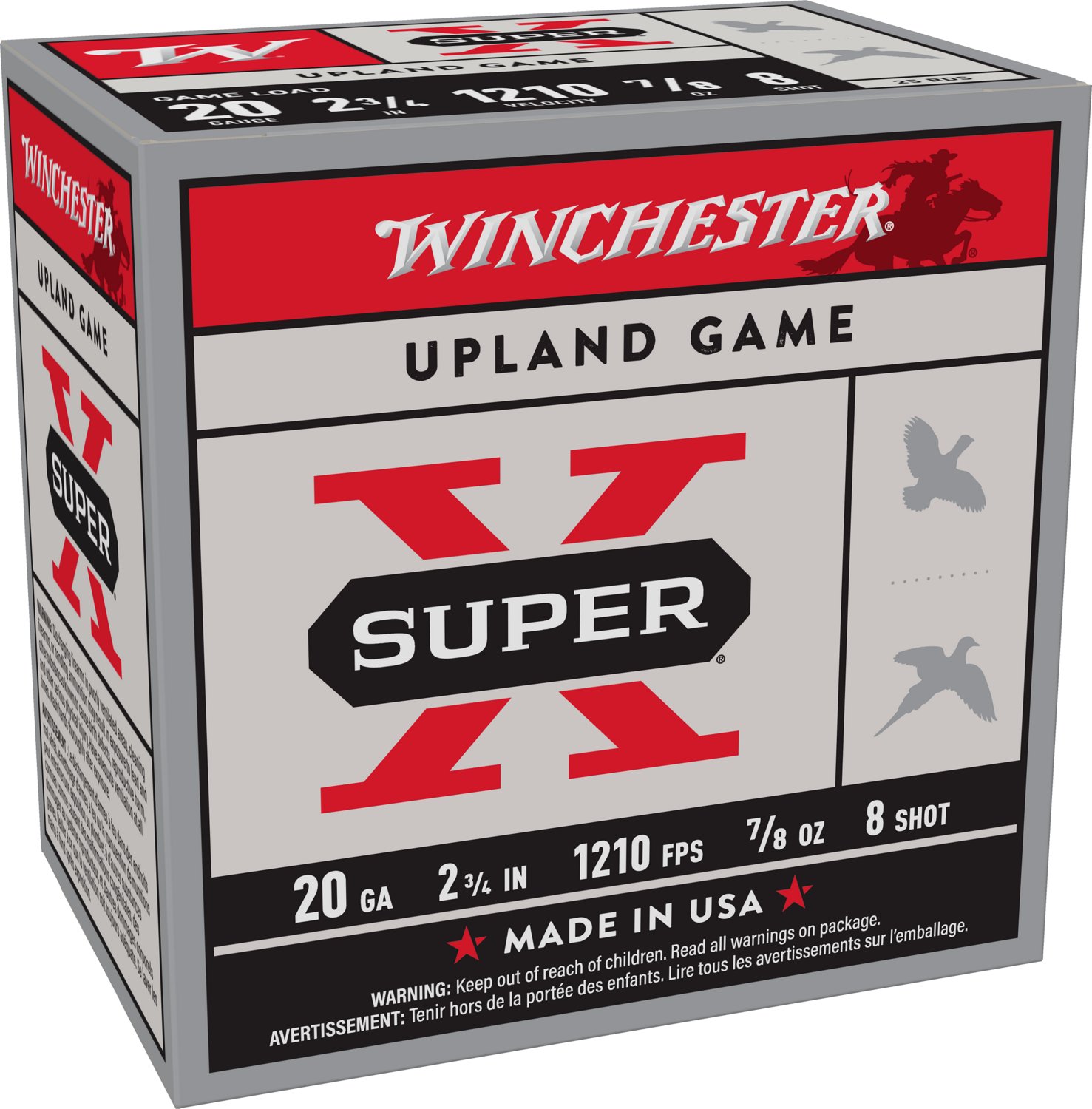 Winchester Super-X Lead Shot Dove & Game Load 20 Gauge 8 Shot Shotshells                                                         - view number 1 selected