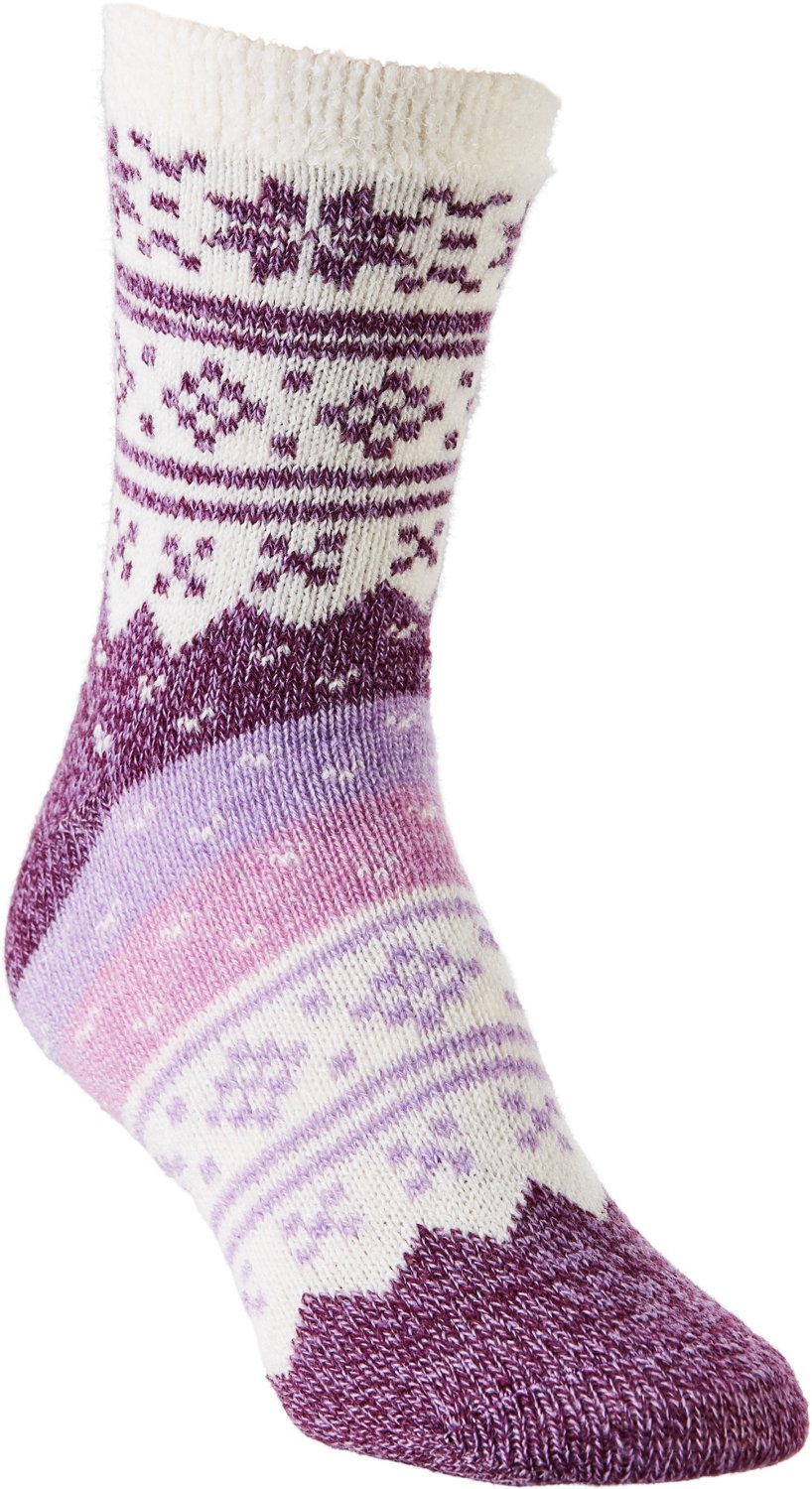Magellan Outdoors Women's Lodge Snowflake Ombre Crew Socks