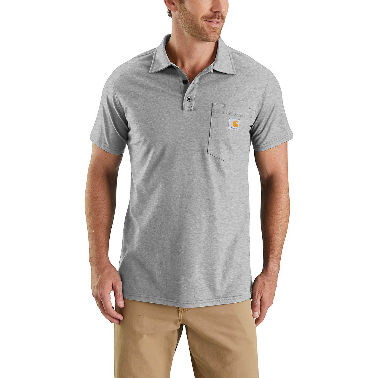 Carhartt Men's Force Cotton Delmont Pocket Polo Shirt                                                                            - view number 1