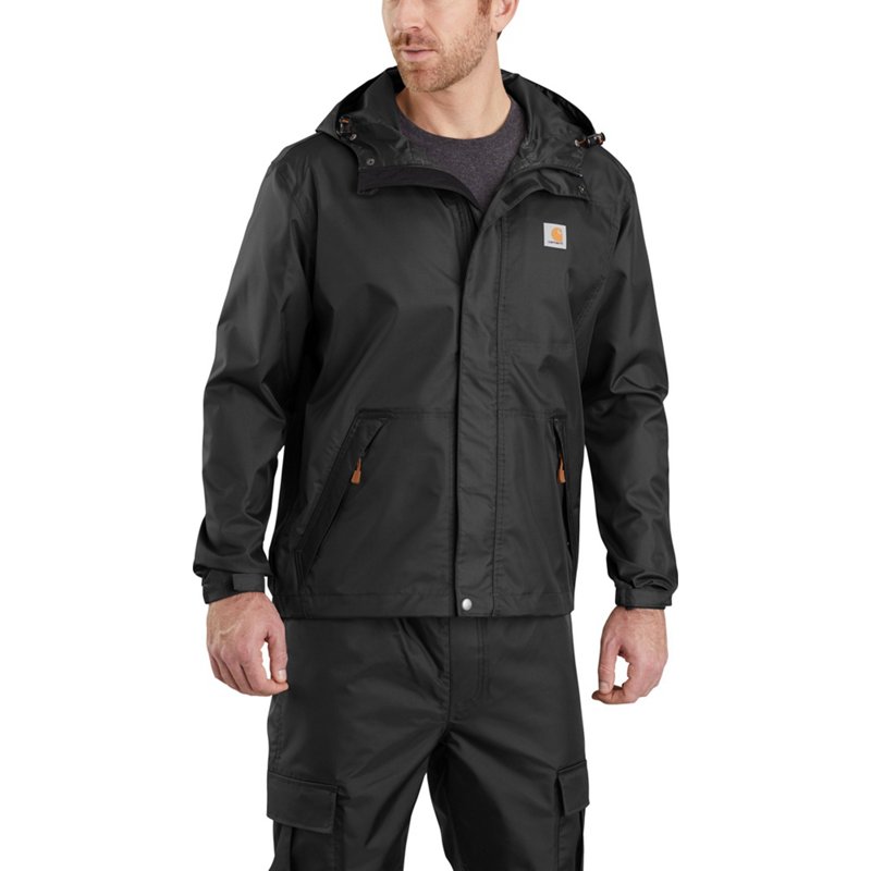 Carhartt Men's Dry Harbor Waterproof Breathable Jacket Black, Medium - Men's Work Jackets at Academy Sports product image
