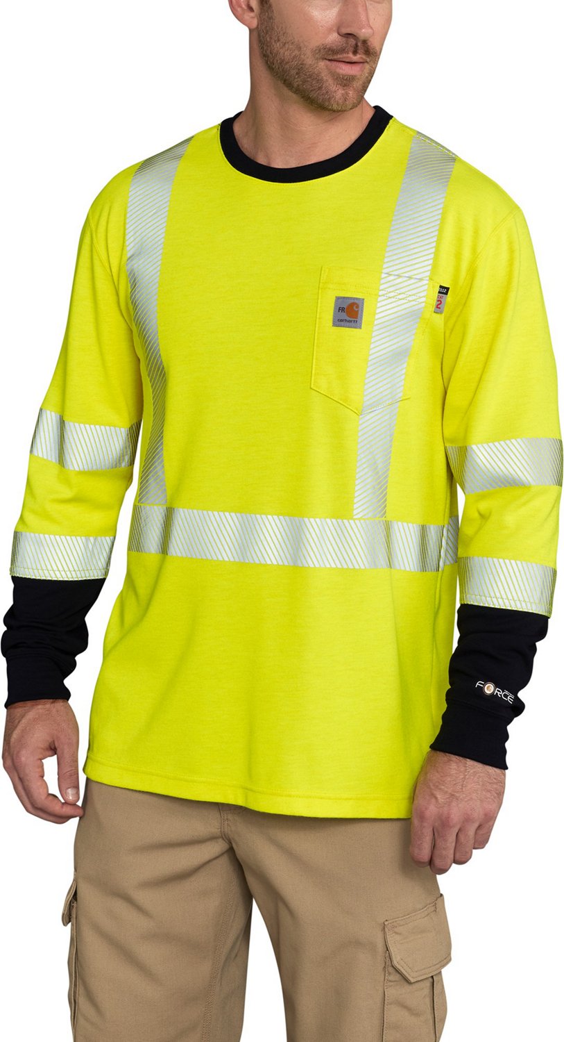Carhartt Men's Force Flame-Resistant Class 3 High-Vis Long Sleeve T-shirt                                                        - view number 1 selected