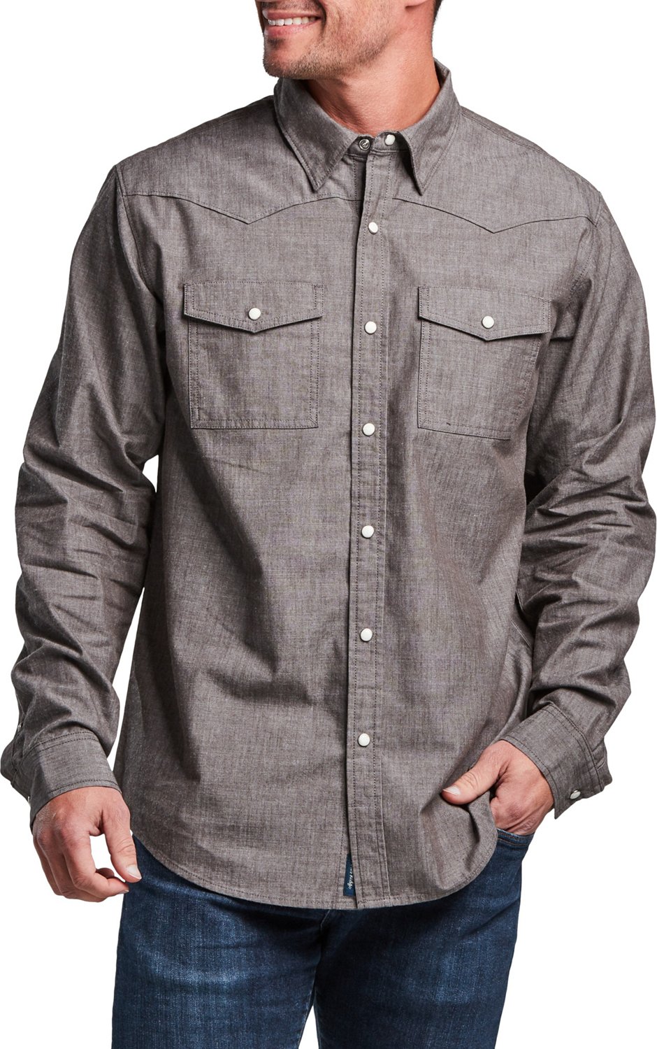 Magellan Outdoors Men's Pecos Ridge Crosshatch Long Sleeve Shirt Academy