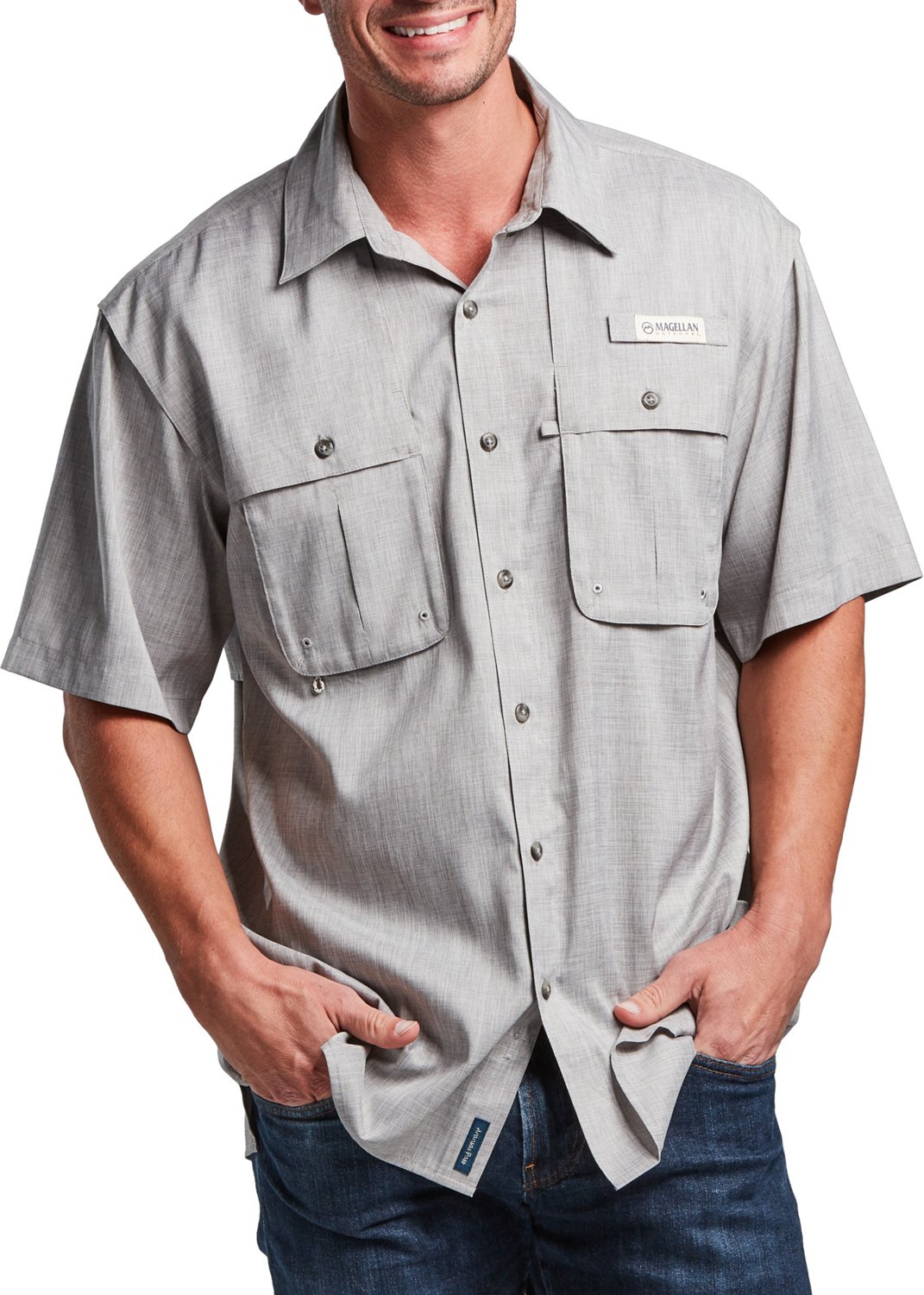 Magellan Outdoors FishGear Men's Aransas Pass Plaid Short Sleeve