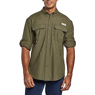 Magellan Outdoors Men's Laguna Madre Solid Long Sleeve Fishing Shirt                                                            