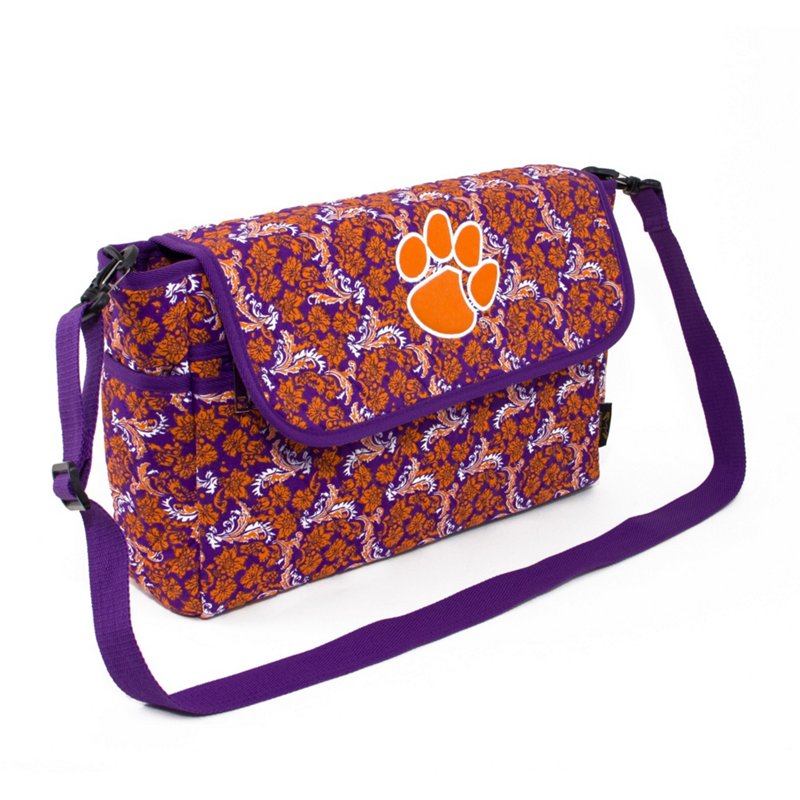 Eagles Wings Clemson University Bloom Messenger Bag Purple - NCAA Novelty at Academy Sports