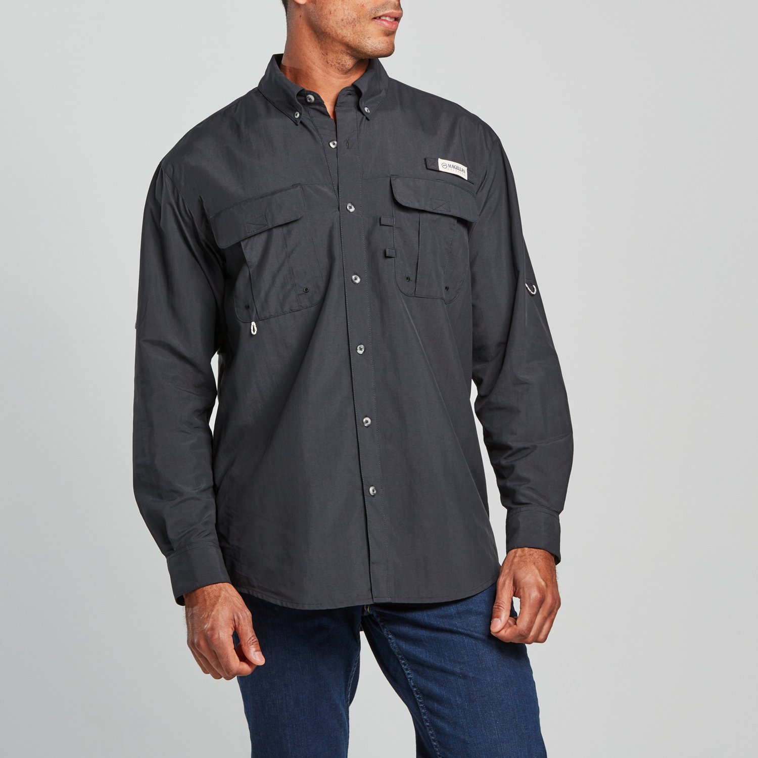 Magellan Outdoors Men's Laguna Madre Solid Long Sleeve Fishing Shirt - view number 3