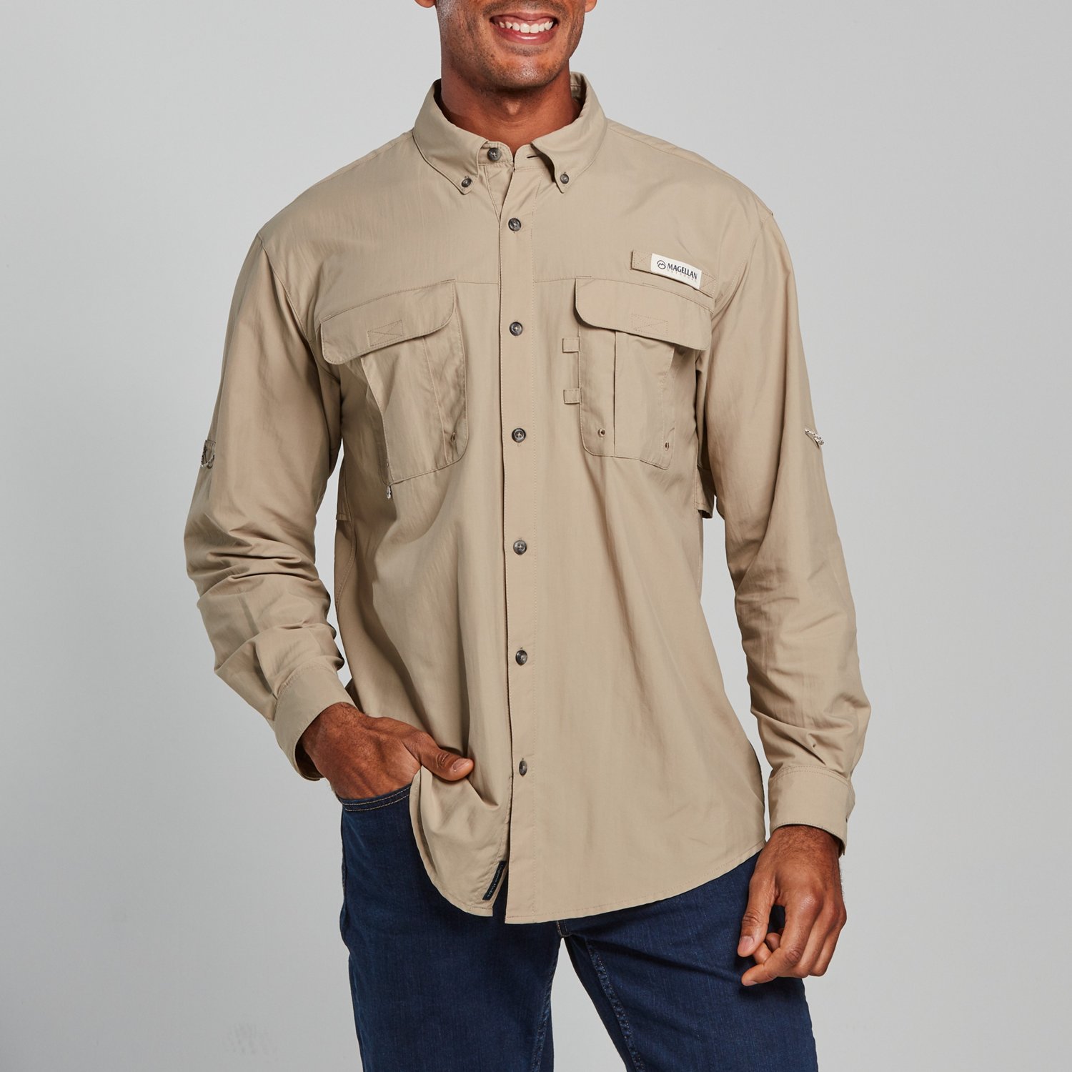 Magellan Outdoors Men's Laguna Madre Solid Long Sleeve Fishing Shirt - view number 3