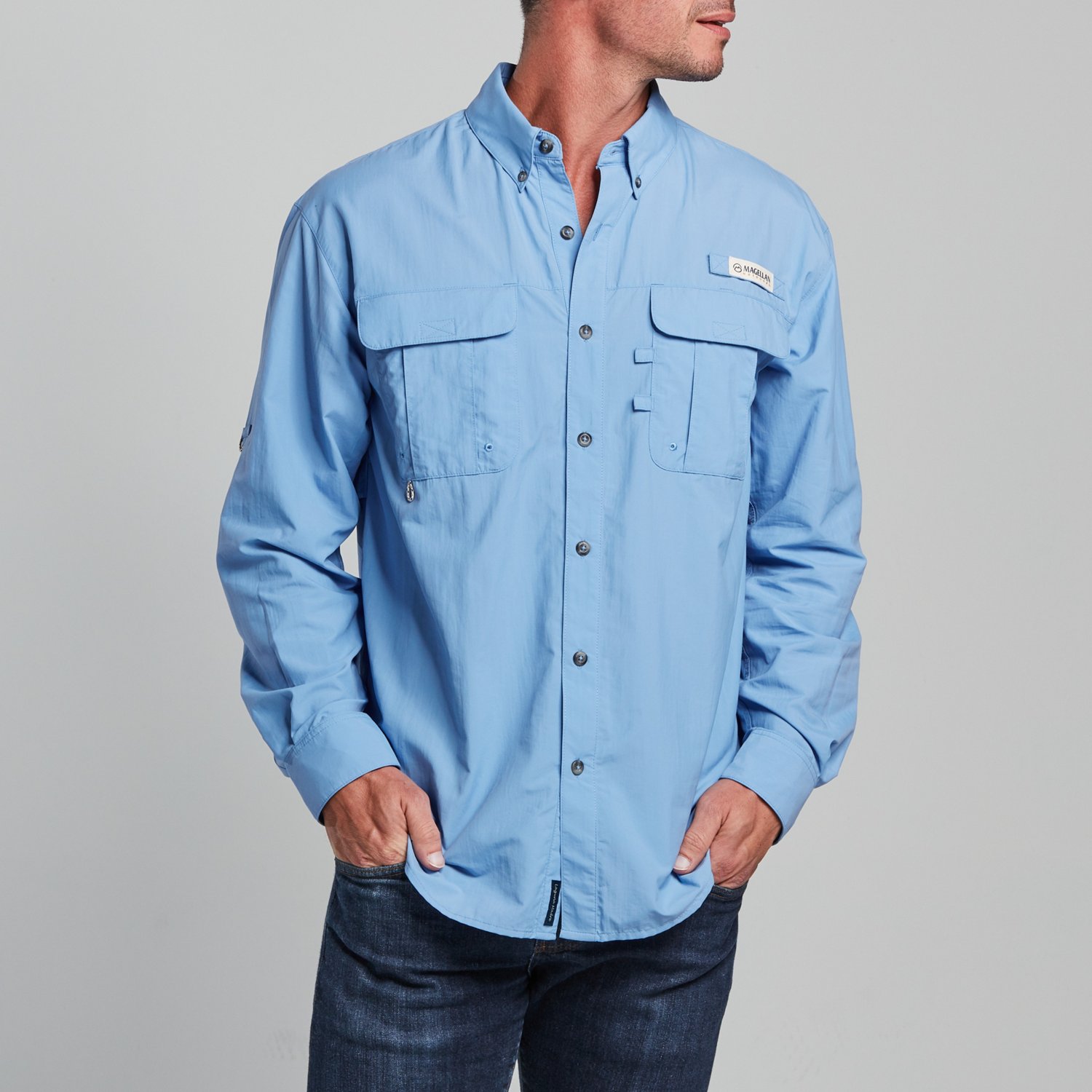Magellan Outdoors Men's Laguna Madre Solid Long Sleeve Fishing Shirt - view number 3