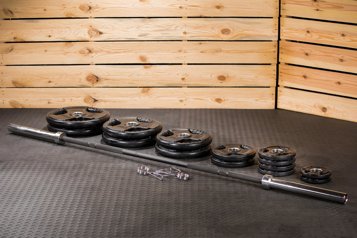 Lifeline 300 Pound Pro Olympic Rubber Grip Weight Plate Set - view number 2