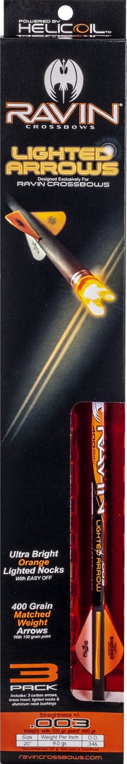 Ravin Match-Grade 400-Grain Lighted Arrows 3-Pack - view number 2