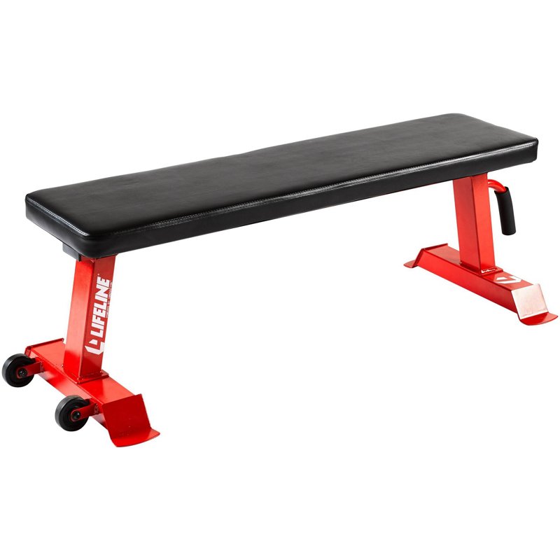 Lifeline Flat Weight Bench Black/Red - Weight Benches at Academy Sports