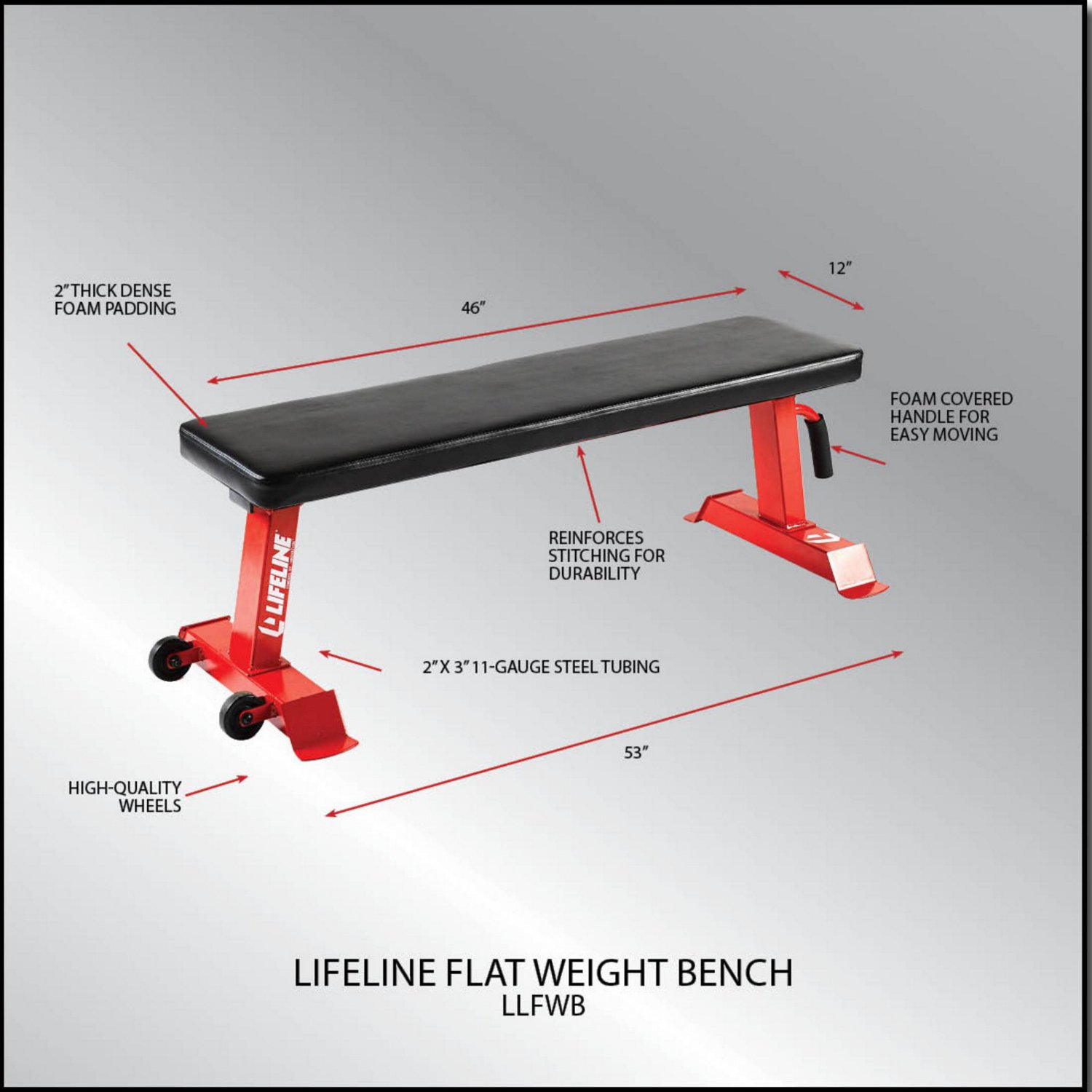 Lifeline Flat Weight Bench                                                                                                       - view number 9