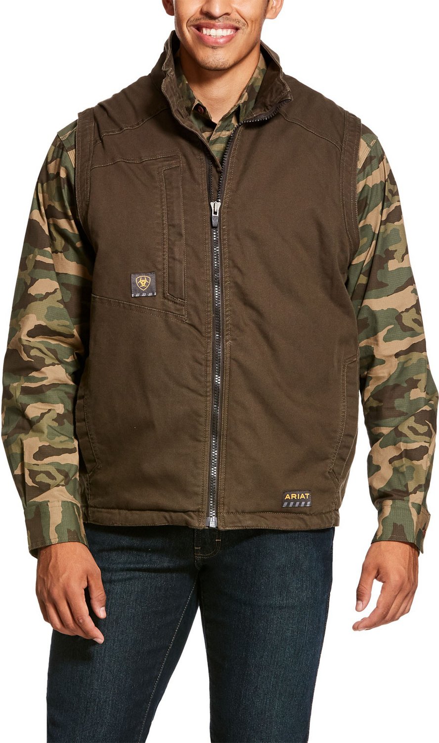 Ariat Men's Rebar Washed DuraCanvas Insulated Vest                                                                               - view number 1