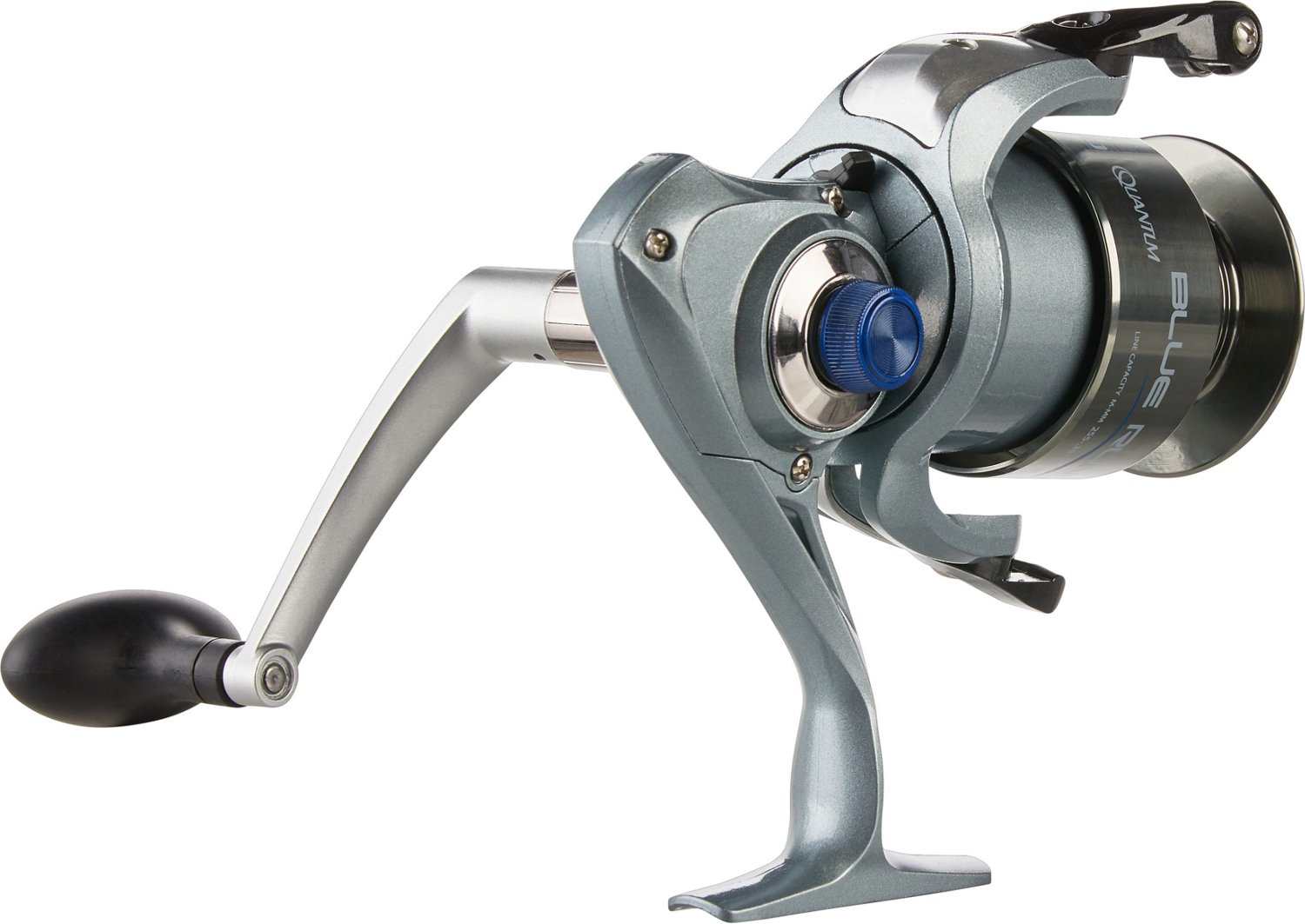 Quantum Blue Runner Spinning Fishing Reel, Size 40 Reel,  Changeable Right- or Left-Hand Retrieve, Lightweight Composite Body, TRU  Balance Rotor, 5.2:1 Gear Ratio, Blue, Clam Packaging : Sports & Outdoors