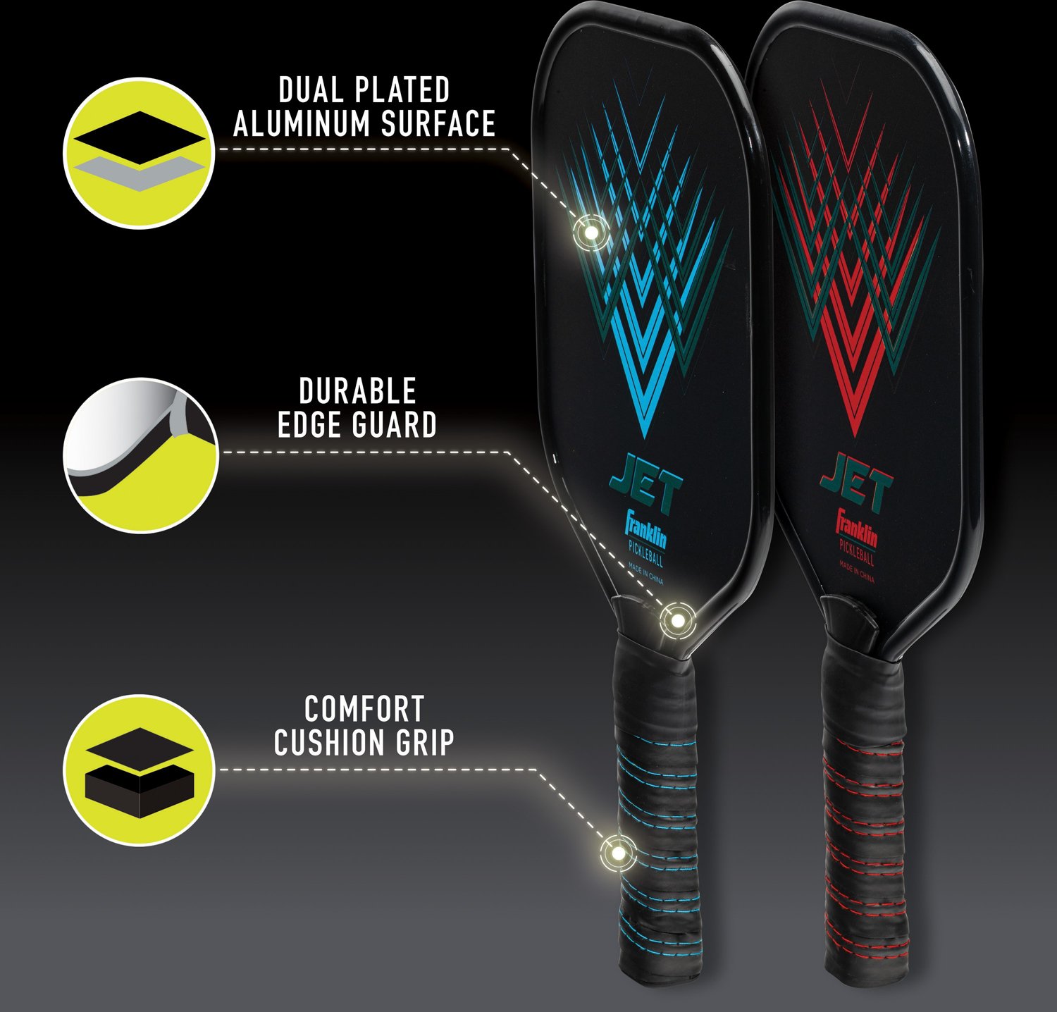 Franklin Jet 2-Player Aluminum Paddle & Ball Set                                                                                 - view number 7