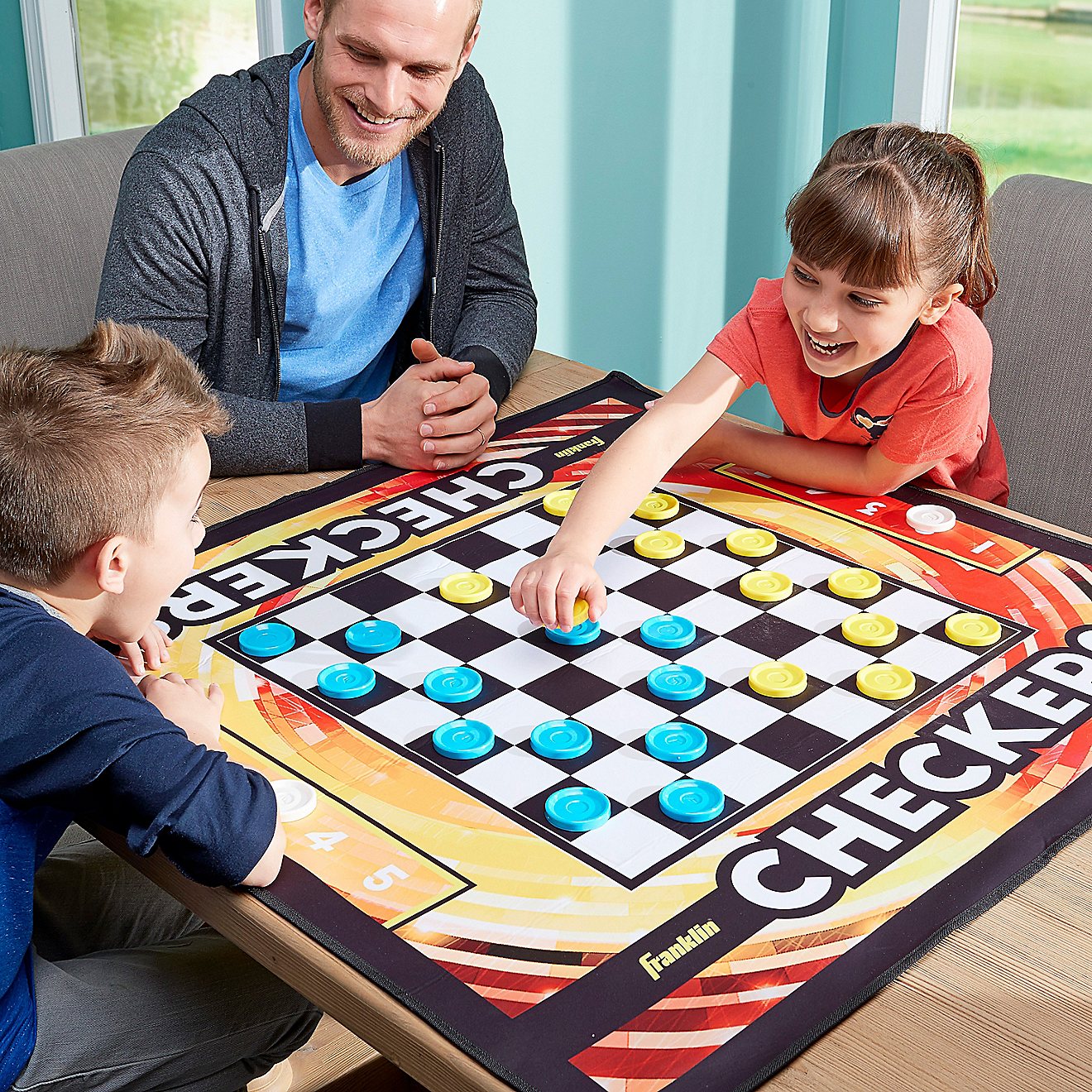 Franklin 2-in-1 Checkers and 4-in-a-Row Mat Table Game                                                                           - view number 6