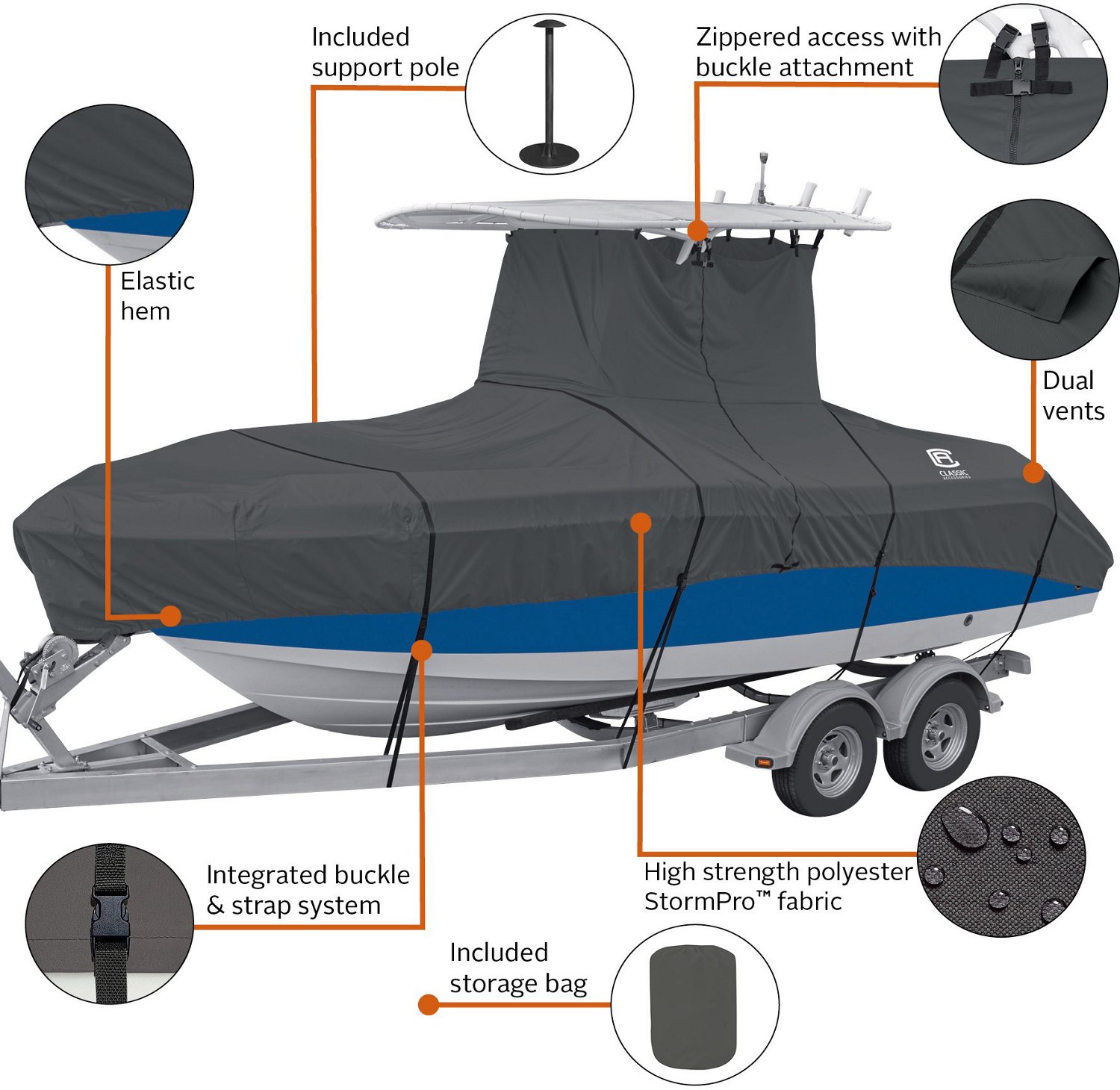 Classic Accessories StormPro TTop Boat Cover Academy