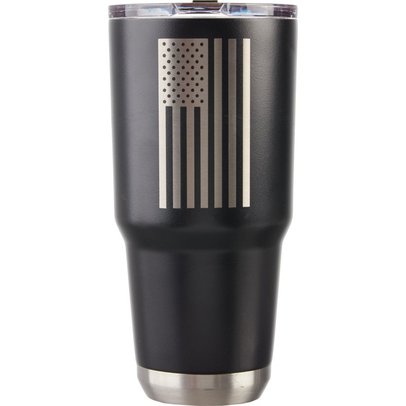 Magellan Outdoors ThrowBack US Flag Powder-Coat 30 oz Tumbler Black - Thermos/Cups &koozies at Academy Sports