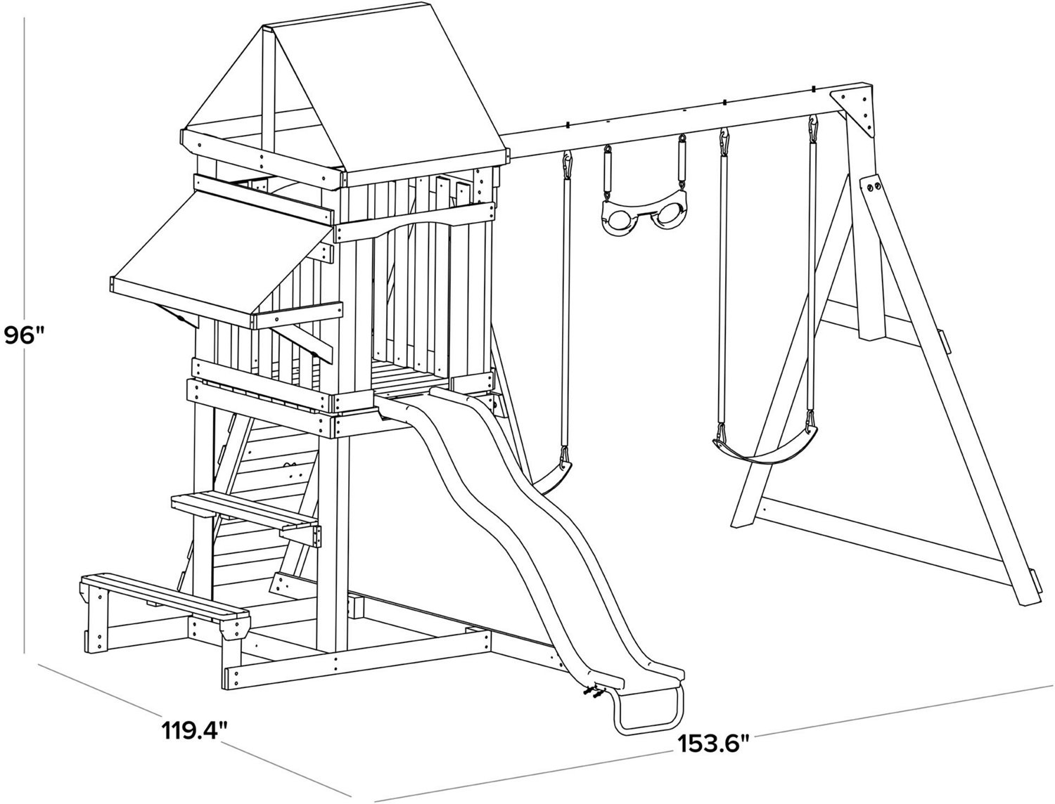 Sportspower Sunnyslope Wooden Swing Set Academy