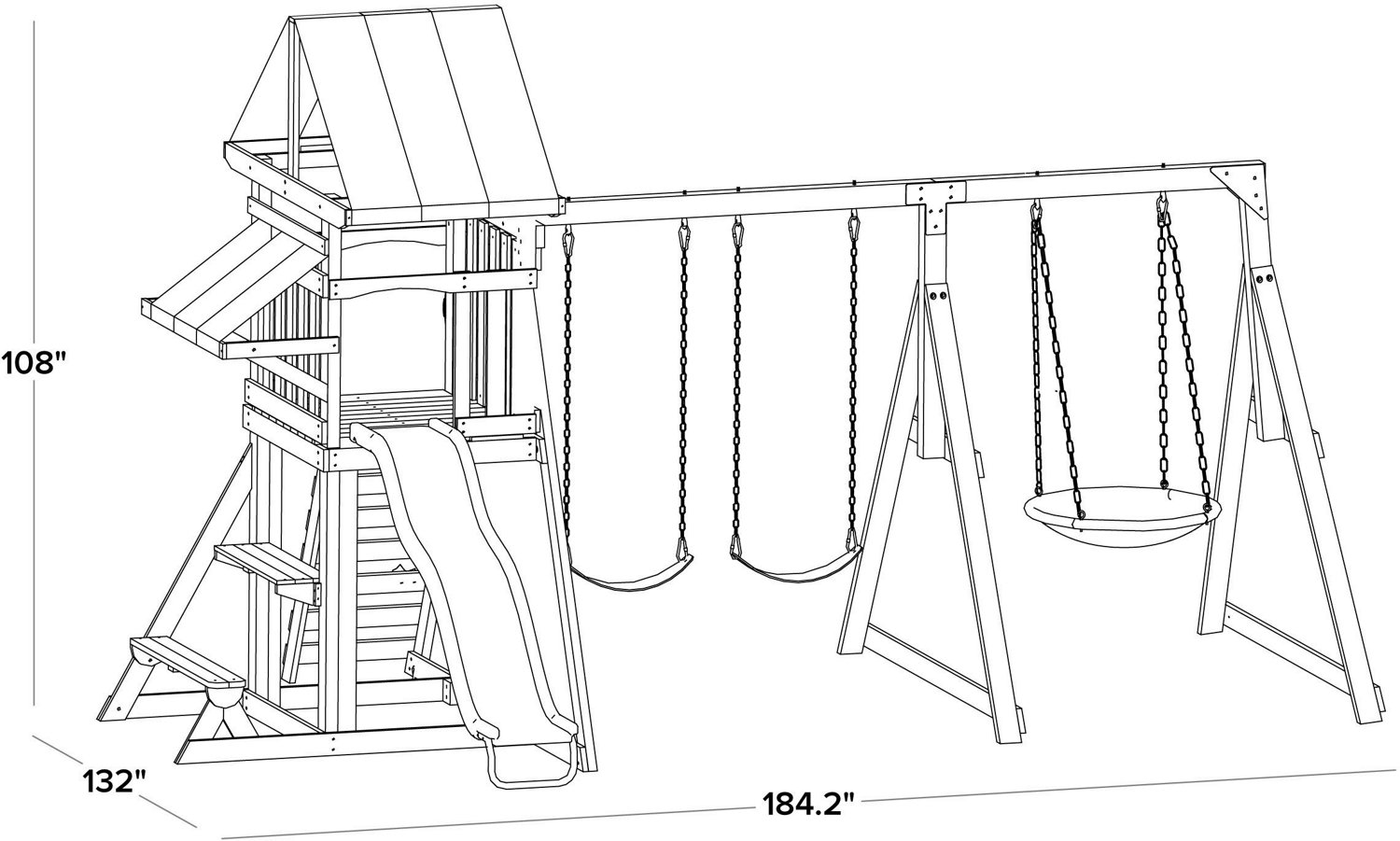 Sportspower Willow Creek Wooden Swing Set Academy