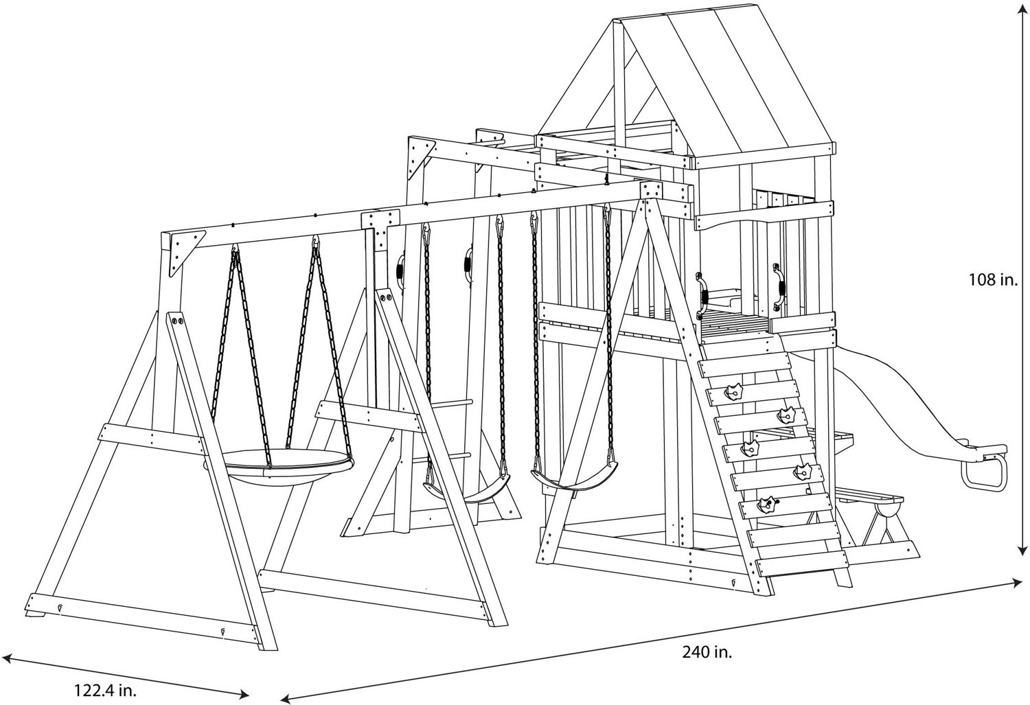 Sportspower Grand Mesa Wooden Swing Set Academy 0483