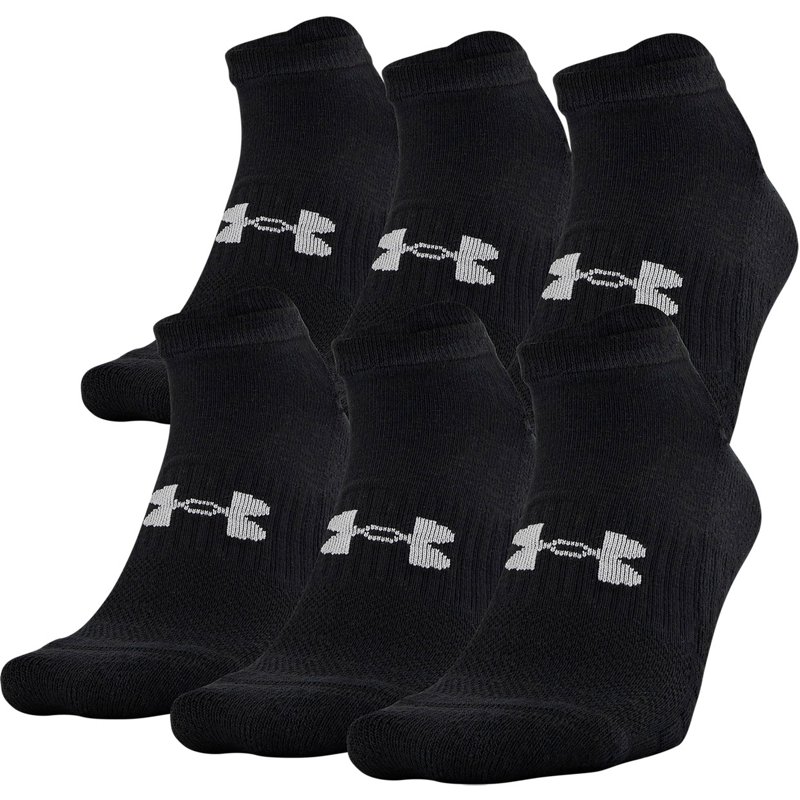 Under Armour Training No Show Socks 6 Pack Black, Medium - Athletic Socks at Academy Sports